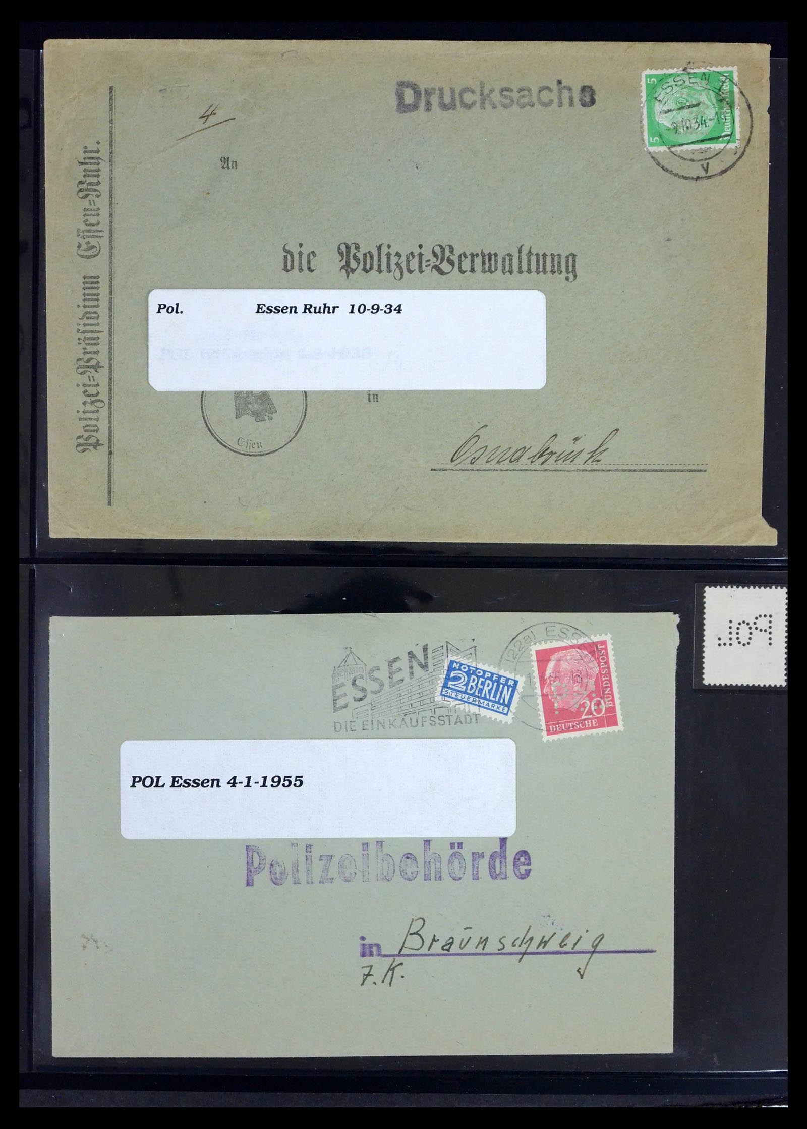 39458 0002 - Postzegelverzameling 39458 Duitsland POL lochungen 1926-1955.