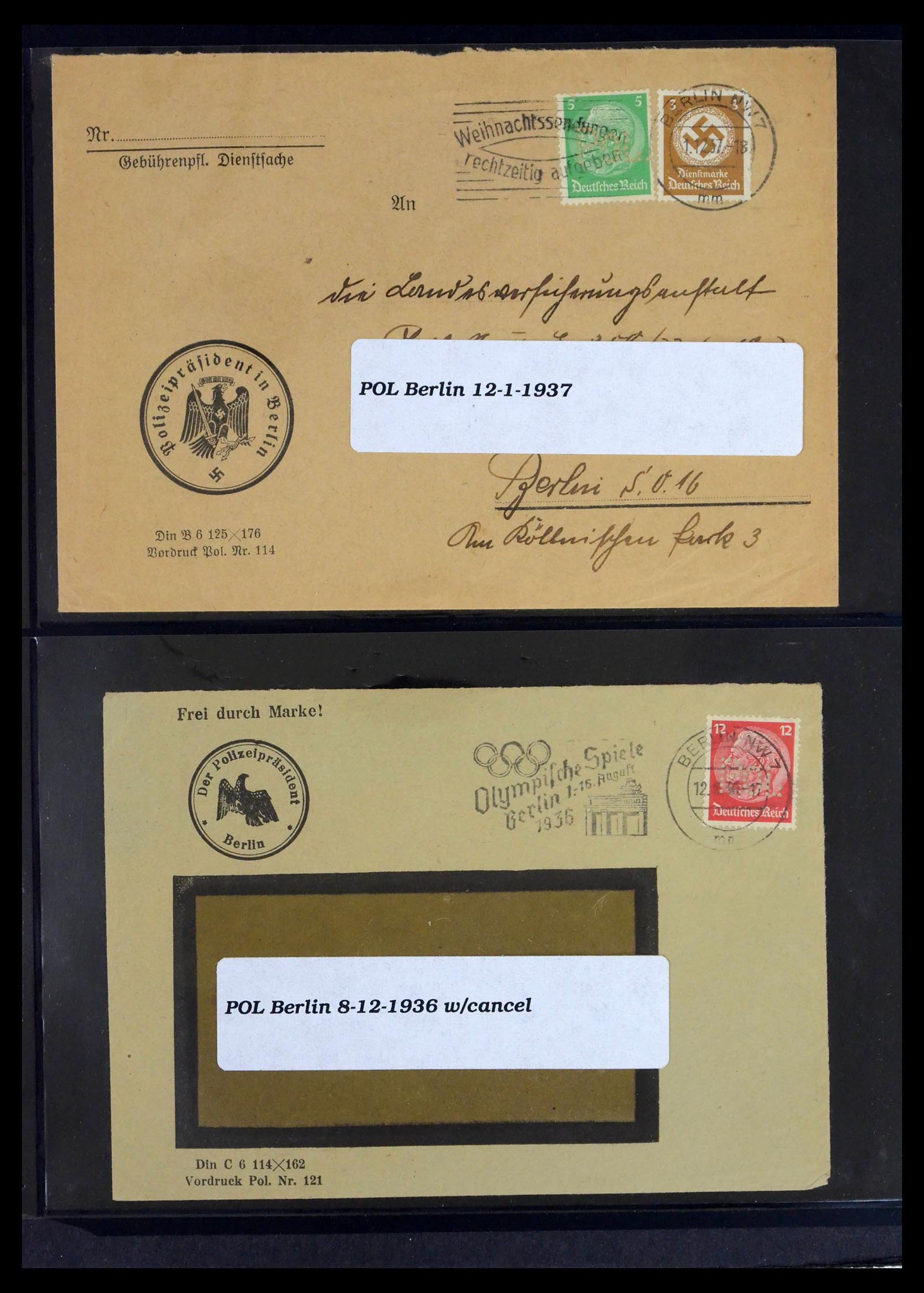 39458 0003 - Postzegelverzameling 39458 Duitsland POL lochungen 1926-1955.