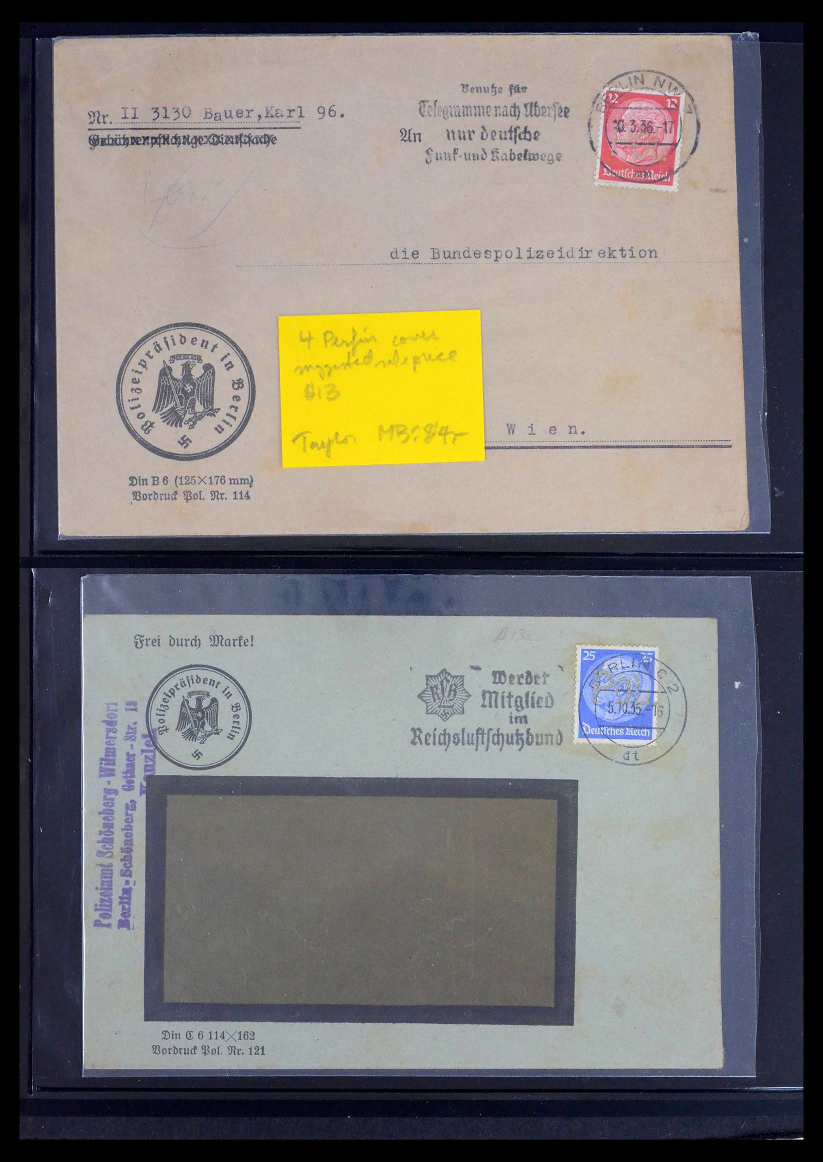 39458 0007 - Postzegelverzameling 39458 Duitsland POL lochungen 1926-1955.