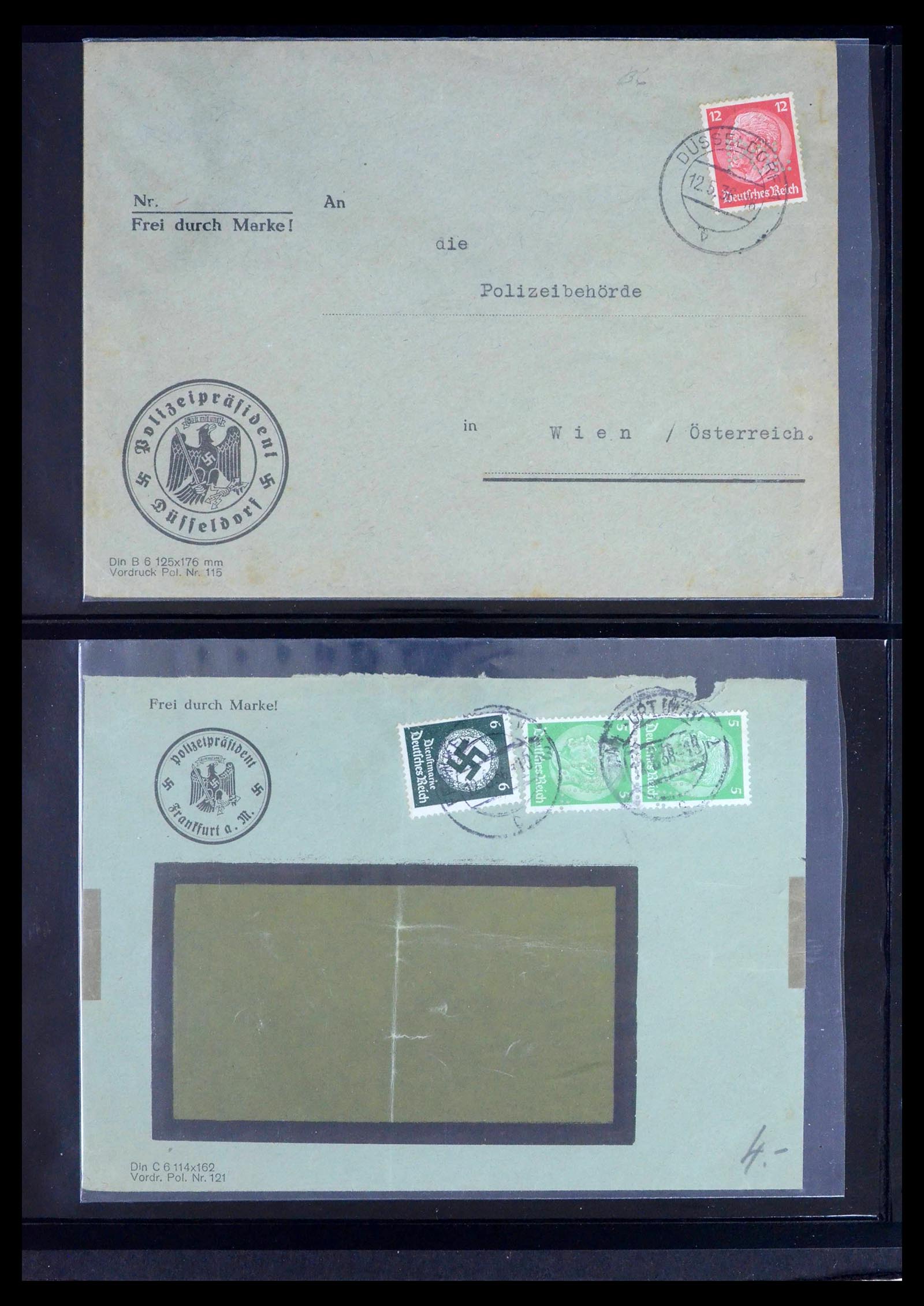 39458 0008 - Postzegelverzameling 39458 Duitsland POL lochungen 1926-1955.