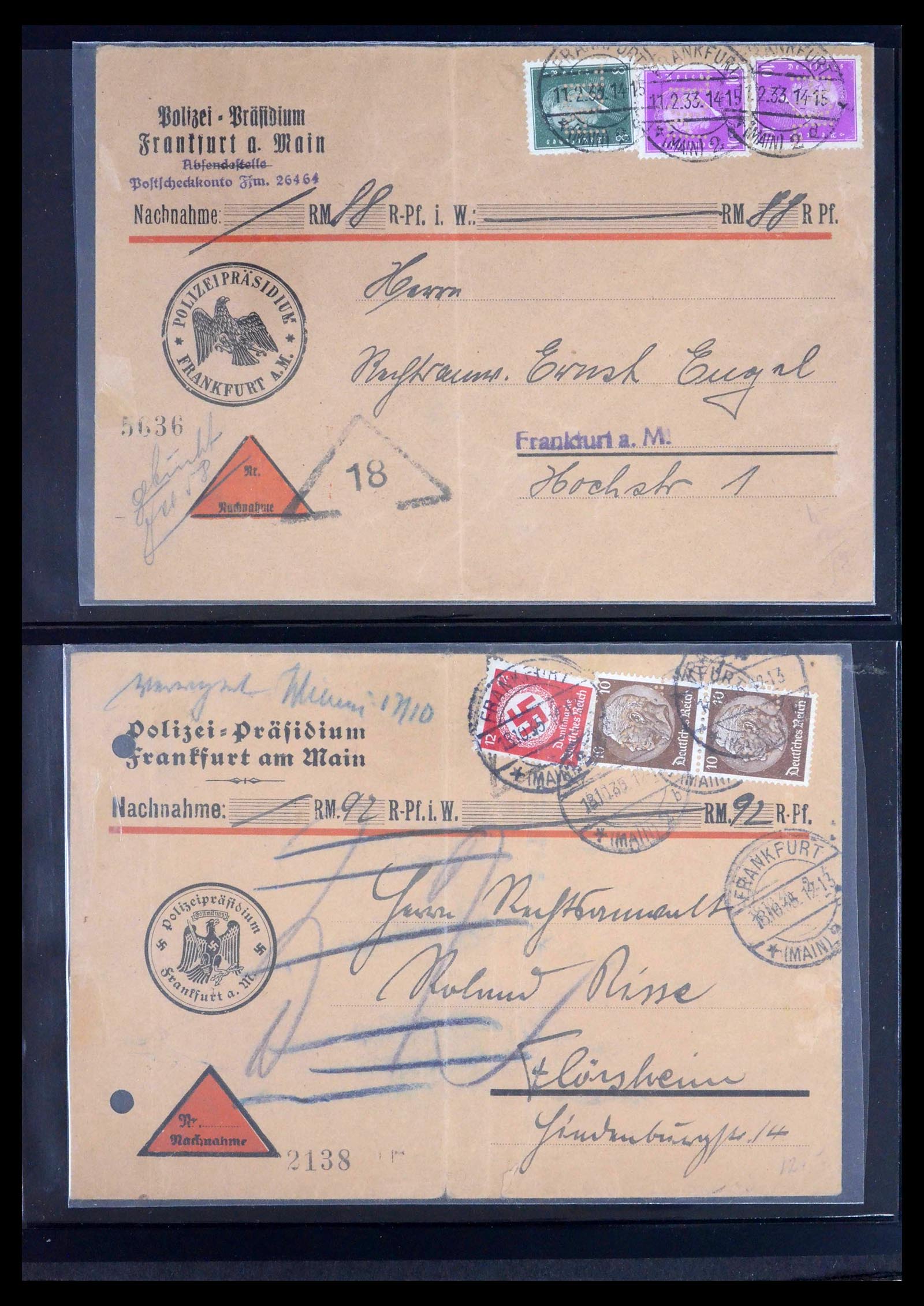 39458 0009 - Postzegelverzameling 39458 Duitsland POL lochungen 1926-1955.