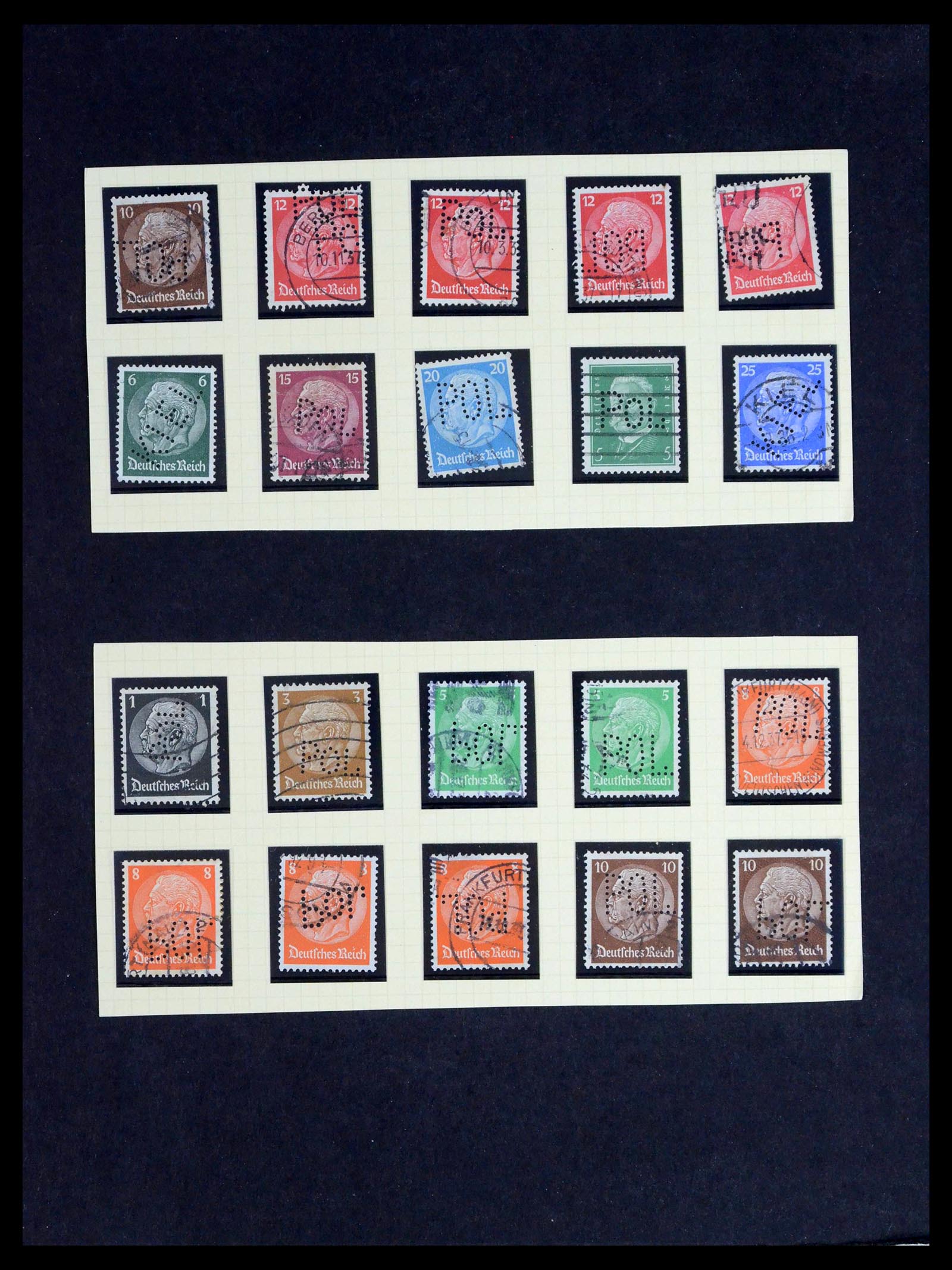 39458 0011 - Postzegelverzameling 39458 Duitsland POL lochungen 1926-1955.