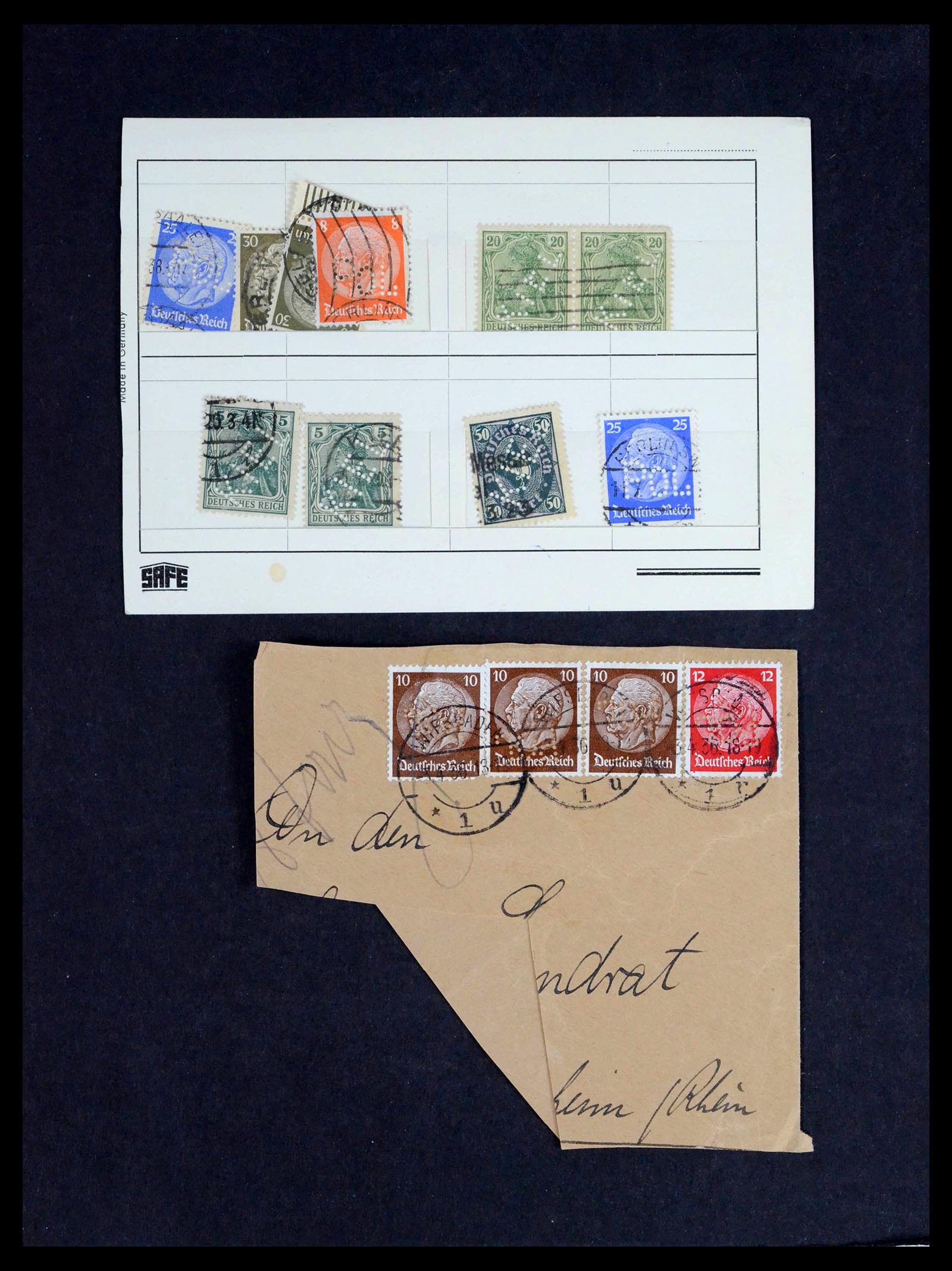 39458 0012 - Postzegelverzameling 39458 Duitsland POL lochungen 1926-1955.