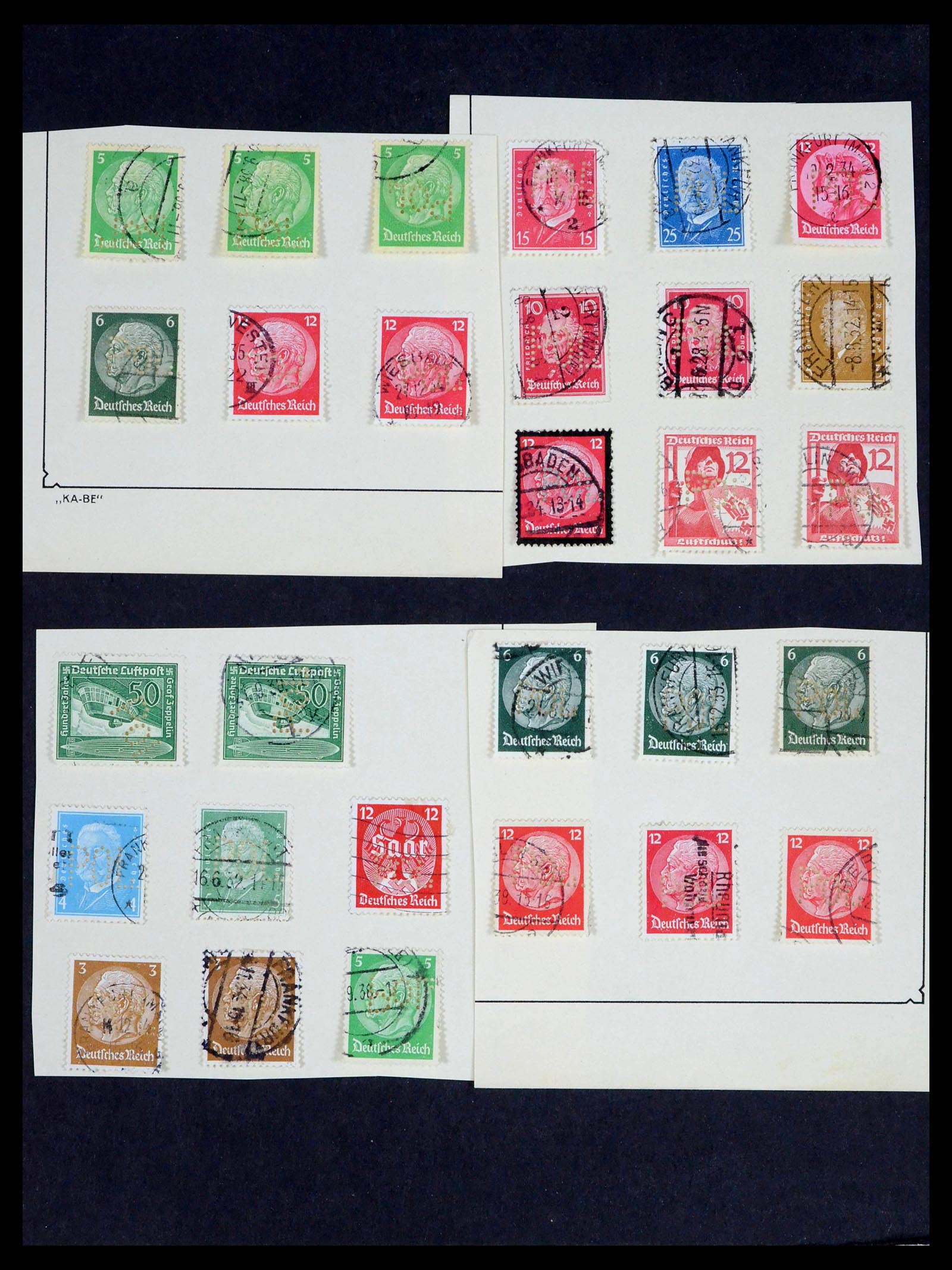 39458 0013 - Postzegelverzameling 39458 Duitsland POL lochungen 1926-1955.