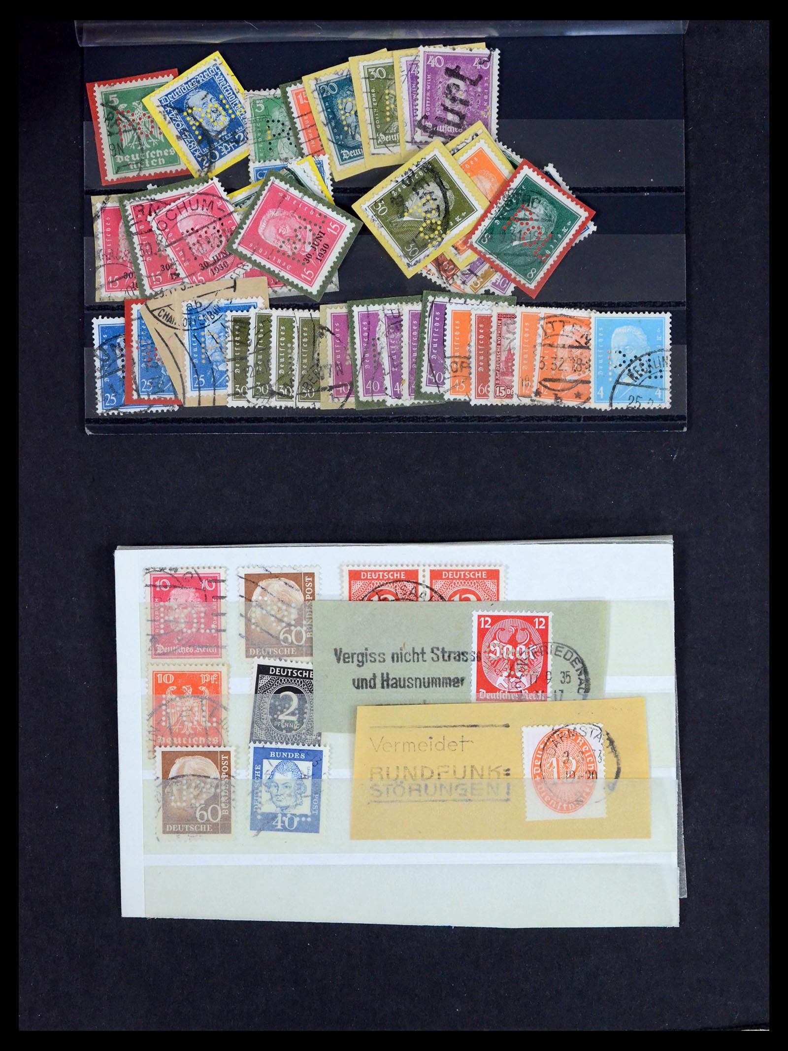 39458 0014 - Postzegelverzameling 39458 Duitsland POL lochungen 1926-1955.