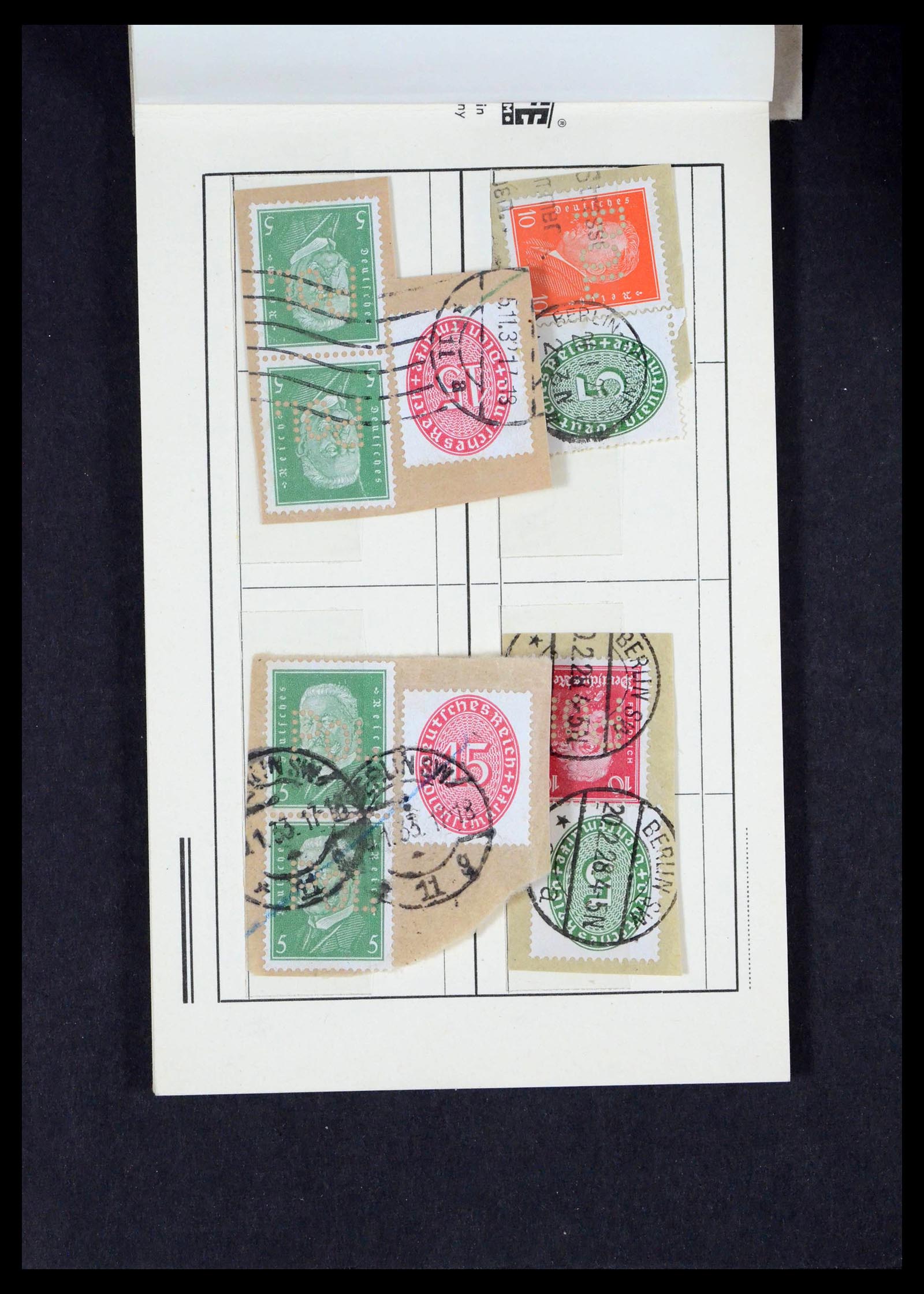39458 0015 - Postzegelverzameling 39458 Duitsland POL lochungen 1926-1955.
