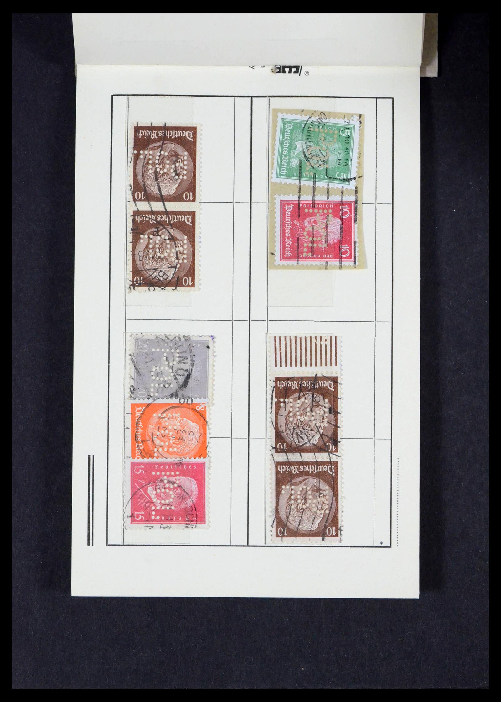 39458 0017 - Postzegelverzameling 39458 Duitsland POL lochungen 1926-1955.
