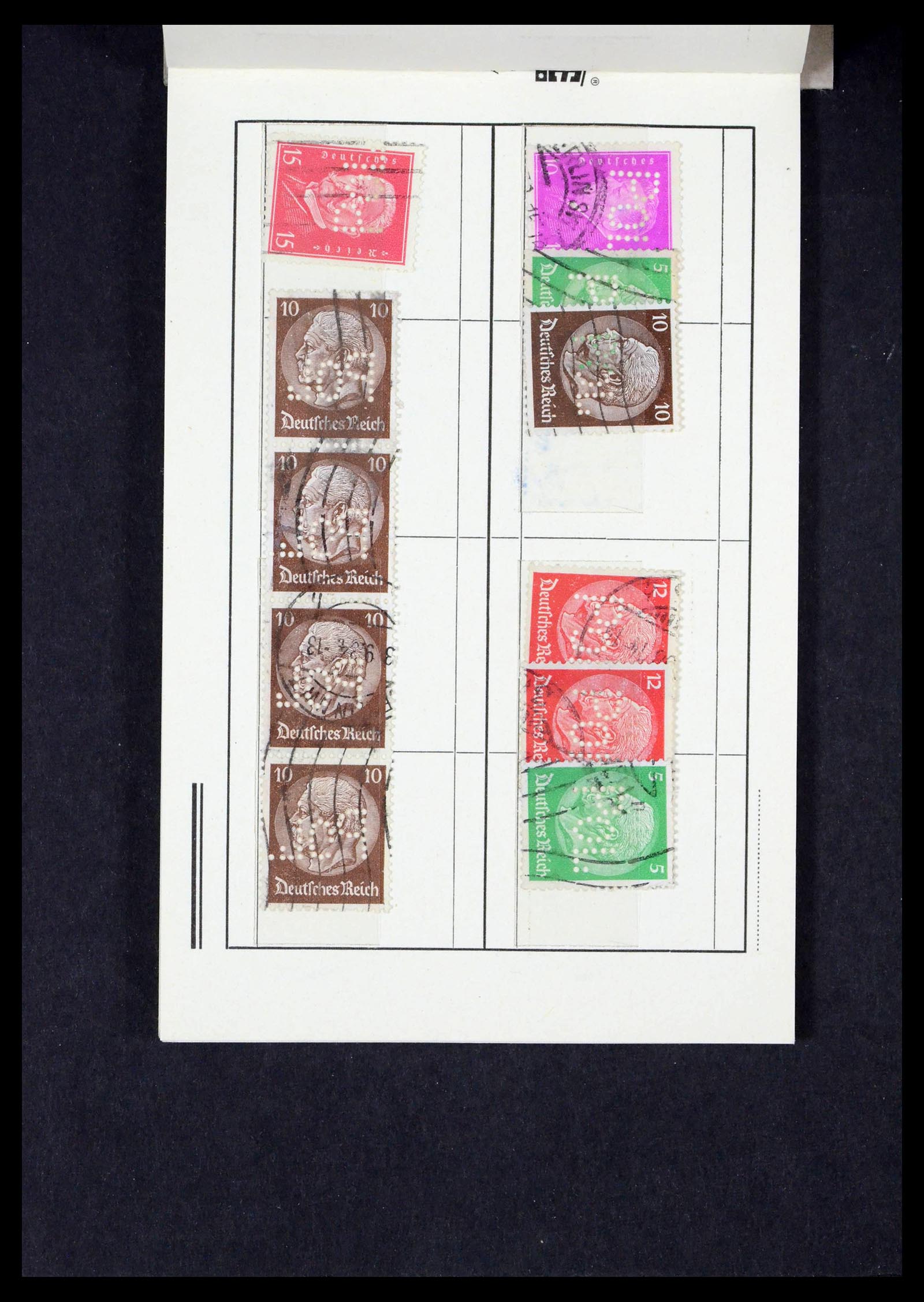 39458 0018 - Postzegelverzameling 39458 Duitsland POL lochungen 1926-1955.