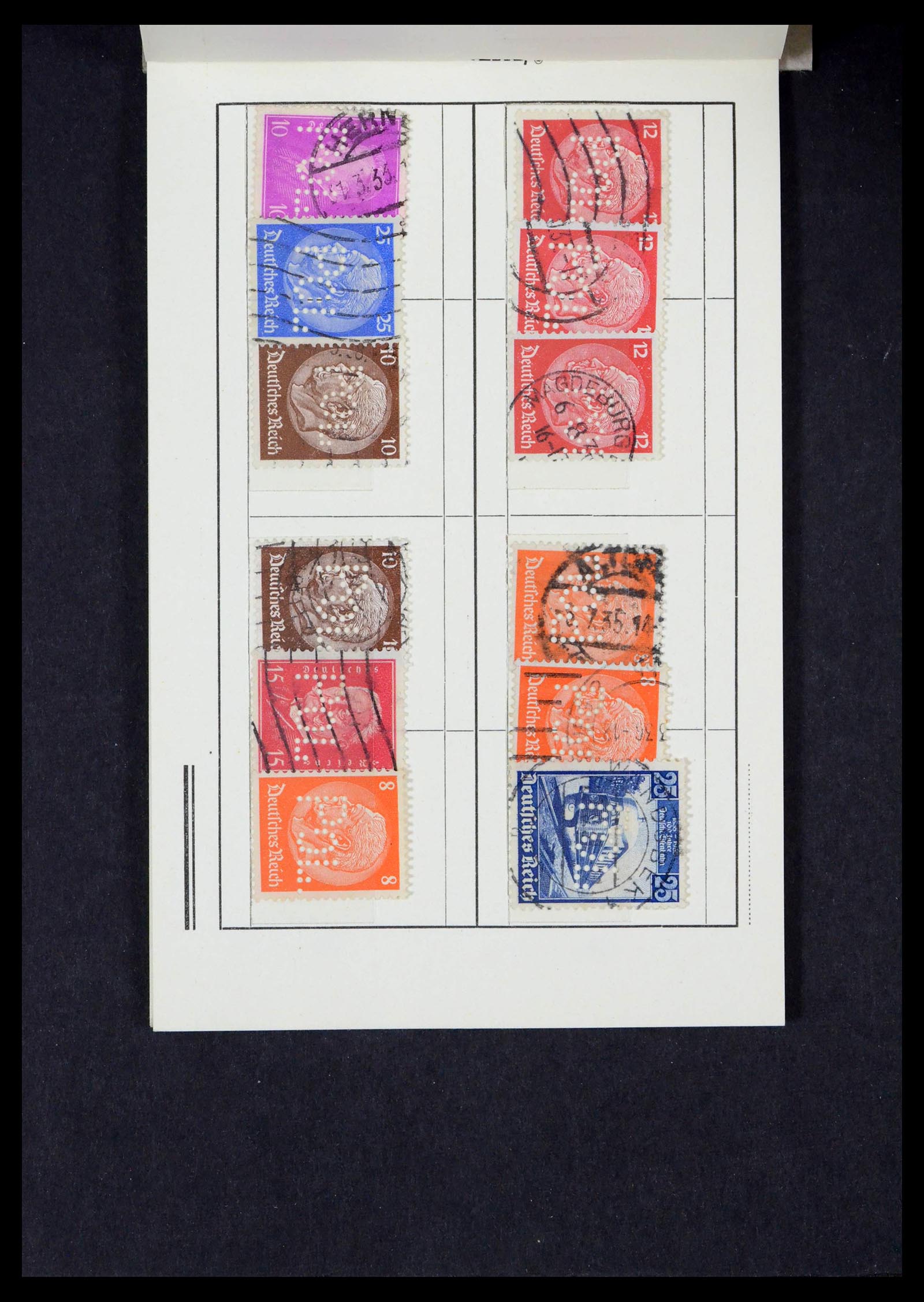 39458 0019 - Postzegelverzameling 39458 Duitsland POL lochungen 1926-1955.
