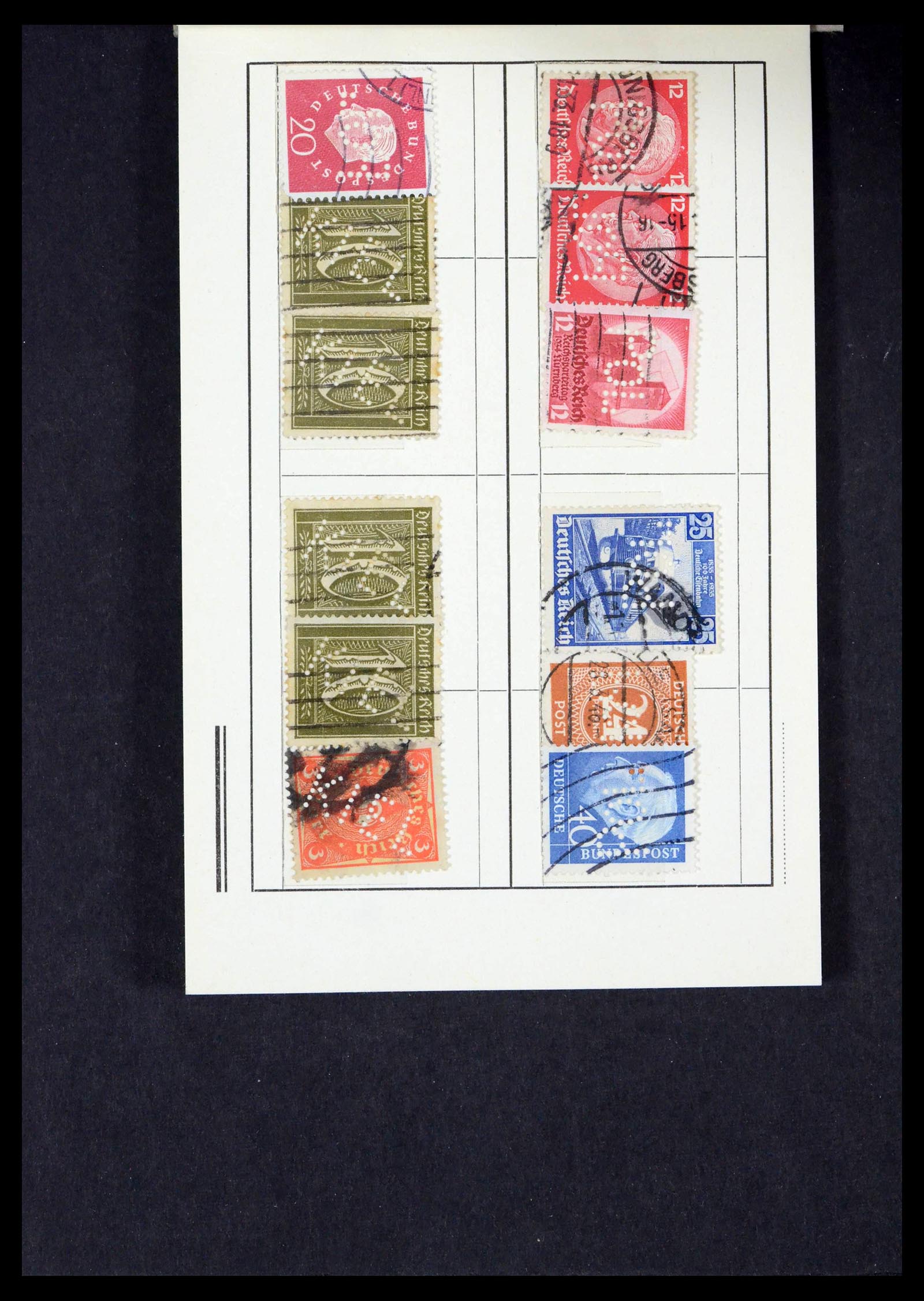 39458 0020 - Postzegelverzameling 39458 Duitsland POL lochungen 1926-1955.