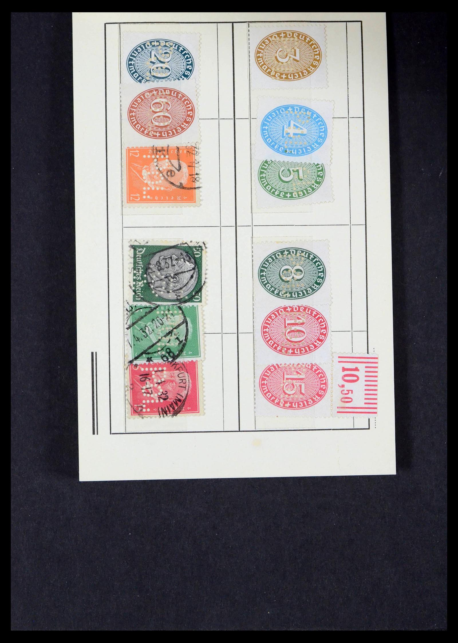 39458 0021 - Stamp collection 39458 Germany POL lochungen 1926-1955.