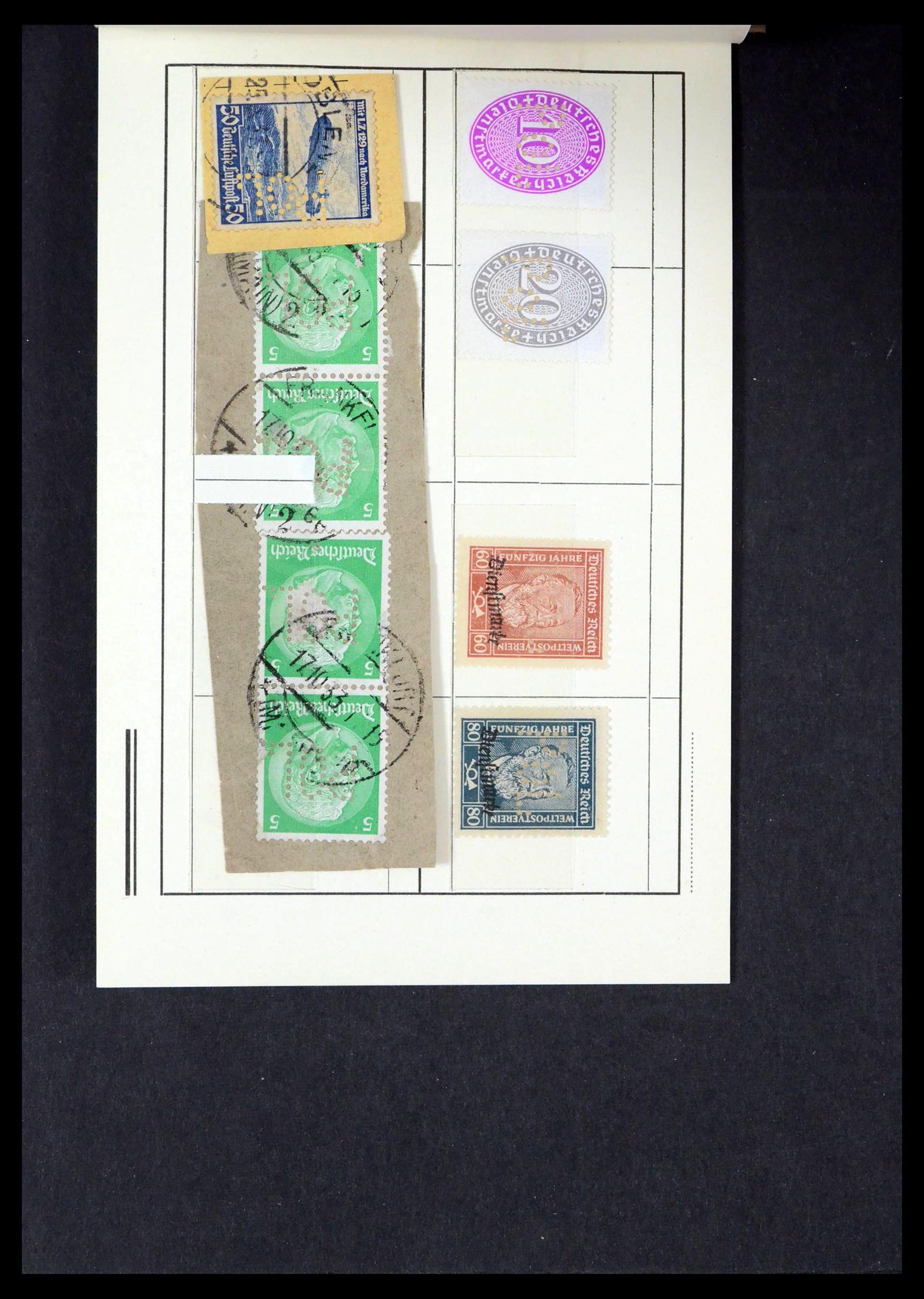 39458 0023 - Stamp collection 39458 Germany POL lochungen 1926-1955.