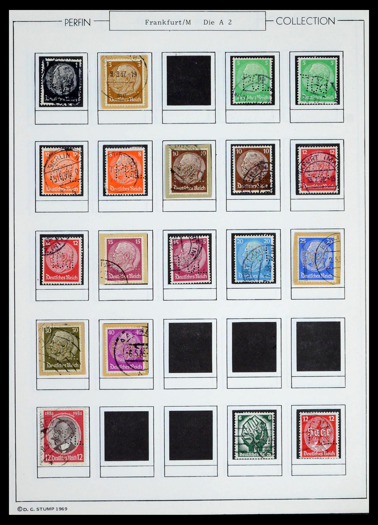 39458 0029 - Stamp collection 39458 Germany POL lochungen 1926-1955.
