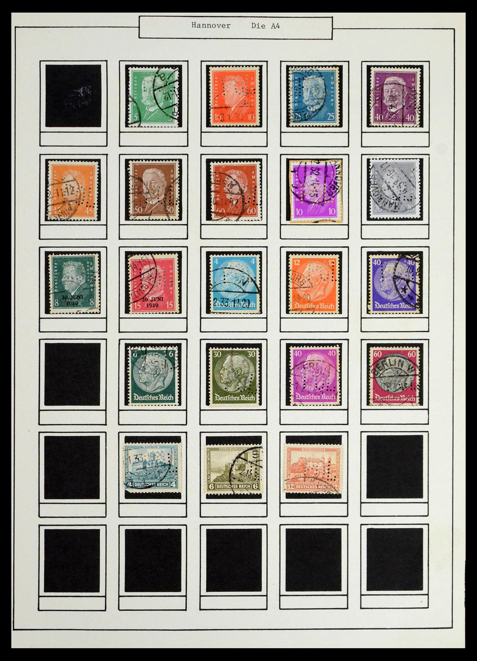 39458 0032 - Stamp collection 39458 Germany POL lochungen 1926-1955.