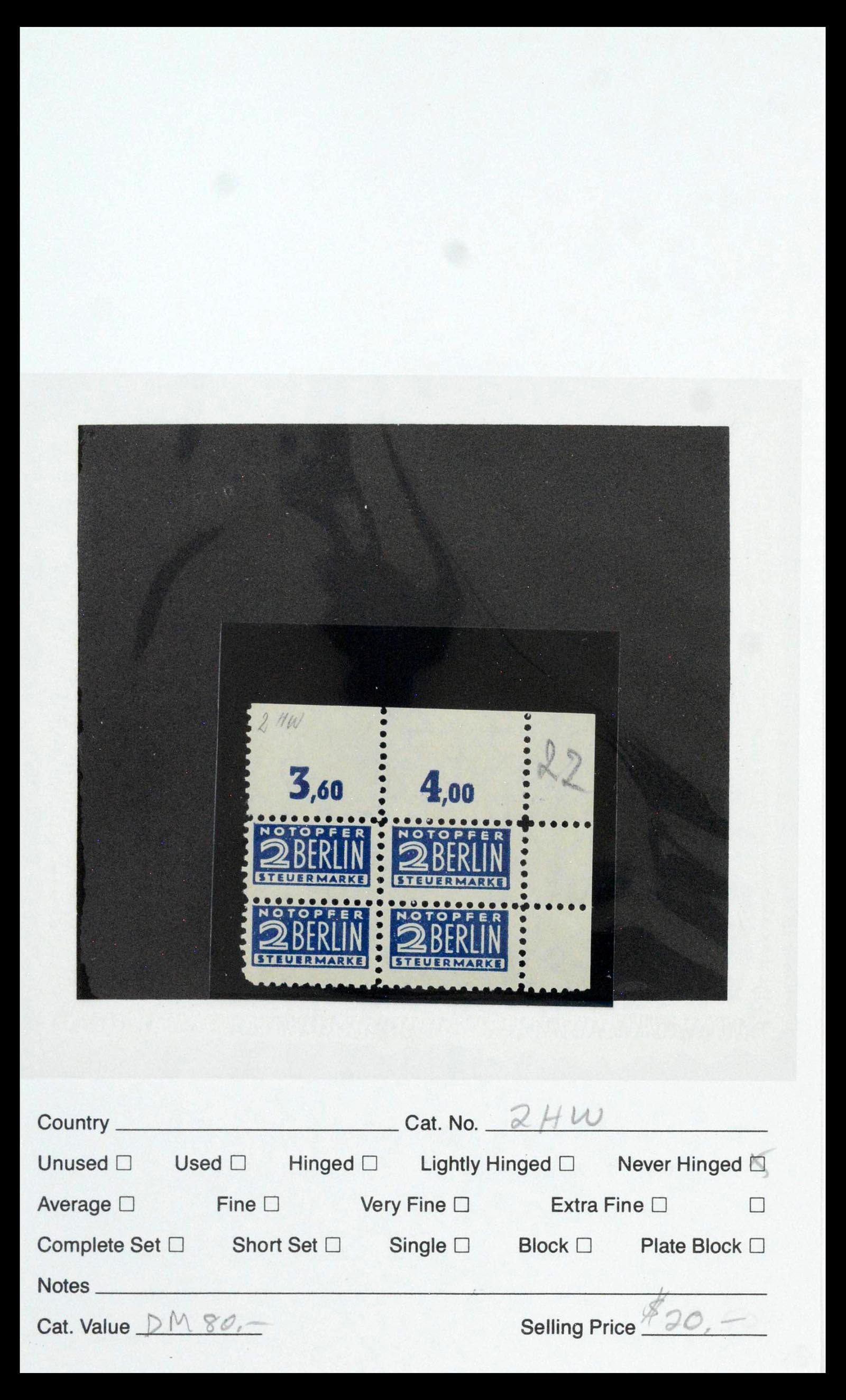 39459 0028 - Postzegelverzameling 39459 Berlijn notopfer 1948-1949.
