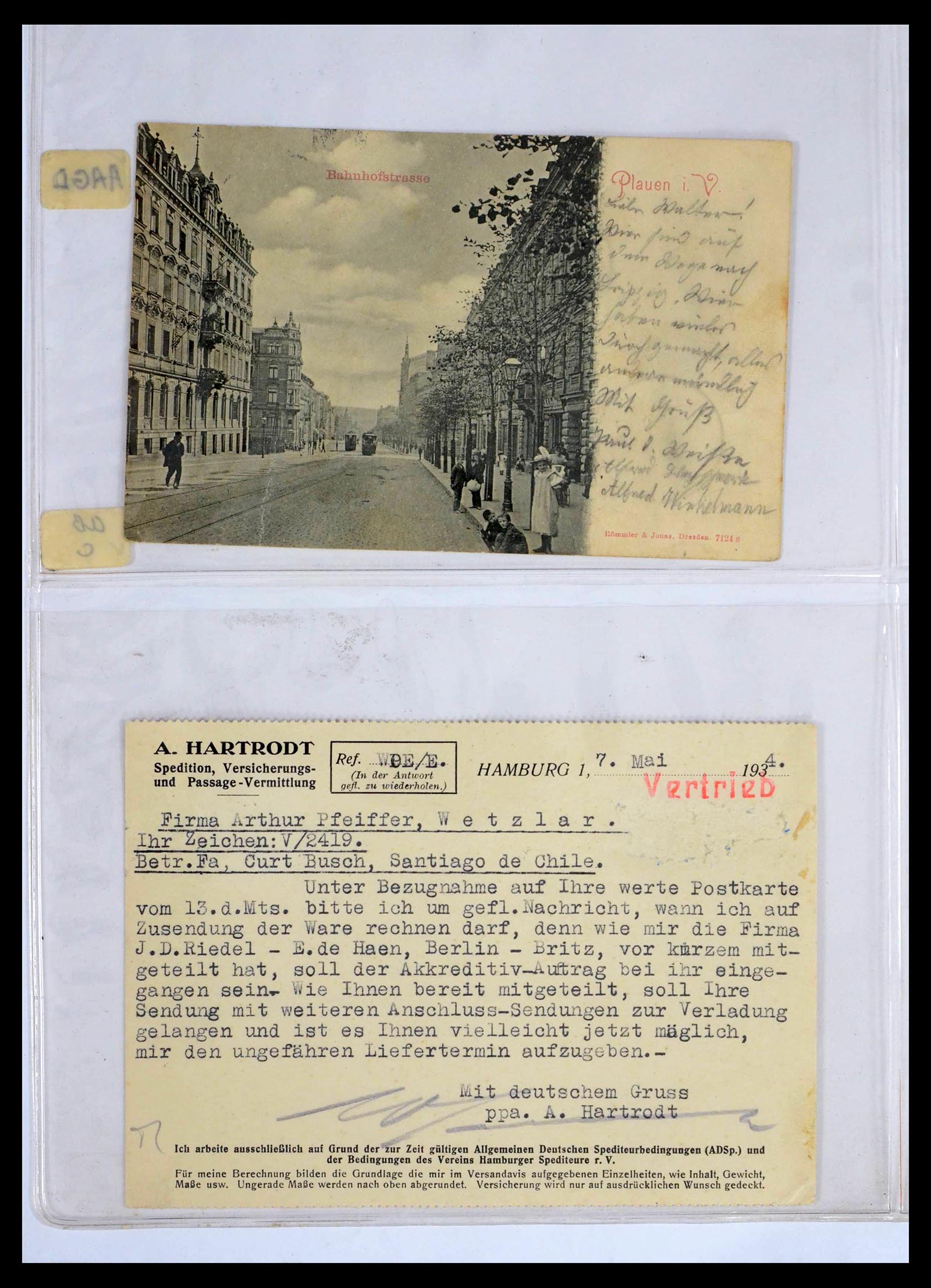 39464 0006 - Postzegelverzameling 39464 Duitse Rijk perfins op brief 1886-1943.