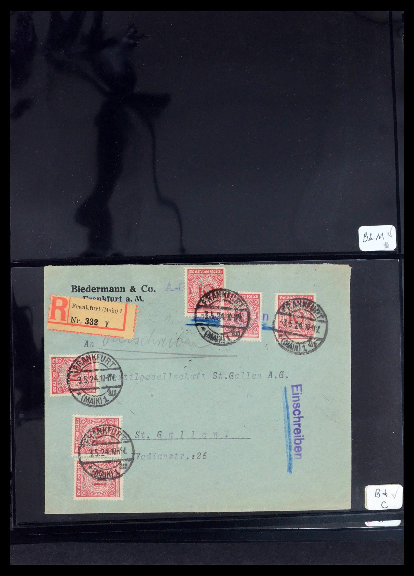 39464 0010 - Postzegelverzameling 39464 Duitse Rijk perfins op brief 1886-1943.