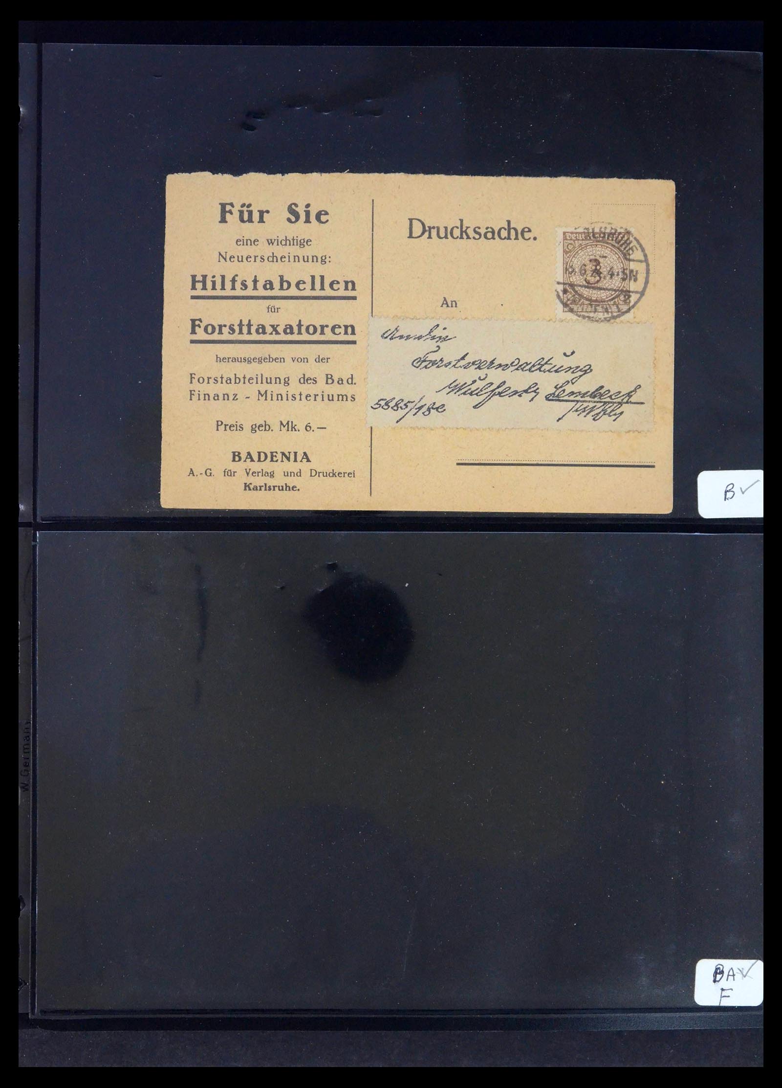 39464 0014 - Postzegelverzameling 39464 Duitse Rijk perfins op brief 1886-1943.