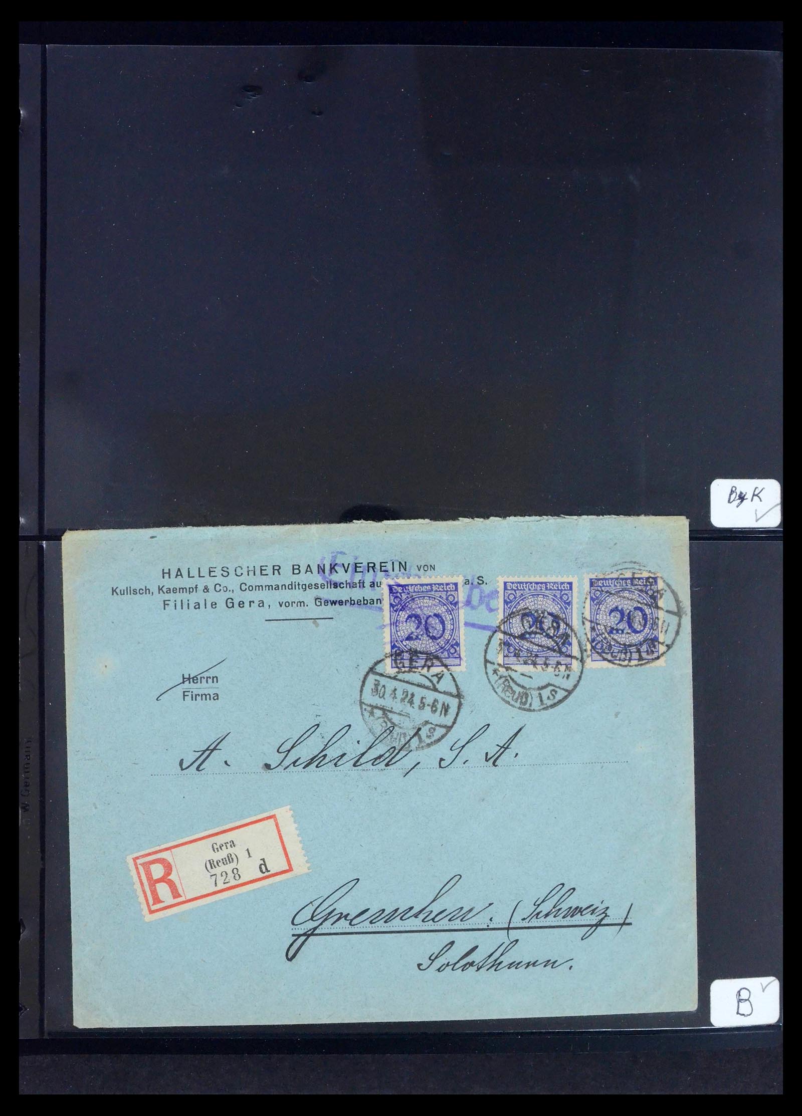 39464 0015 - Postzegelverzameling 39464 Duitse Rijk perfins op brief 1886-1943.