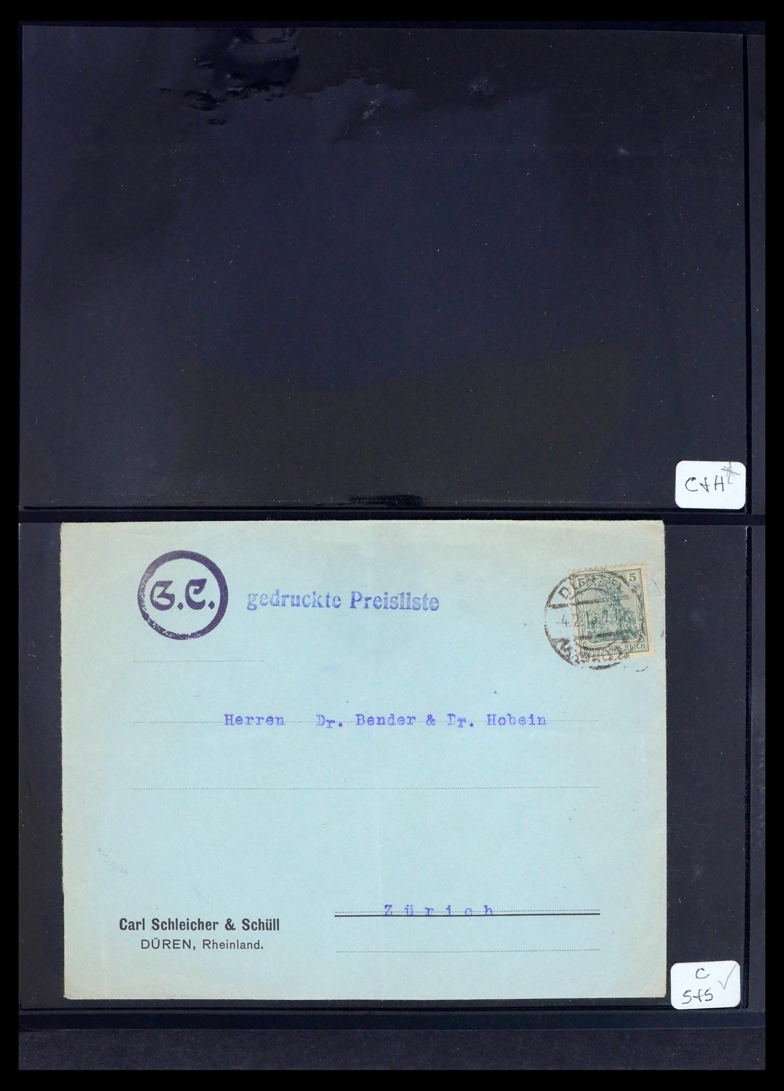 39464 0020 - Postzegelverzameling 39464 Duitse Rijk perfins op brief 1886-1943.
