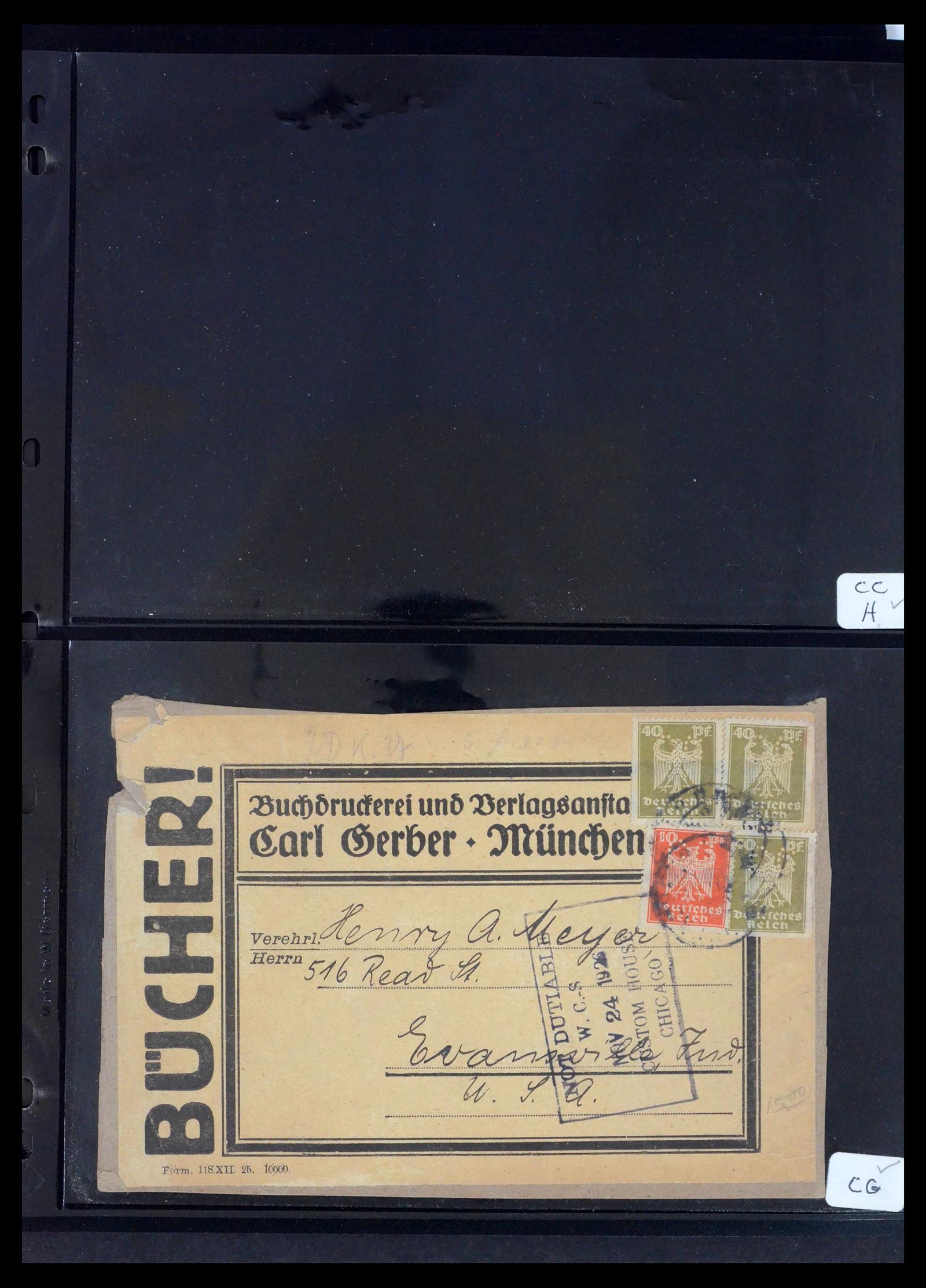 39464 0023 - Stamp collection 39464 German Reich perfins on cover 1886-1943.