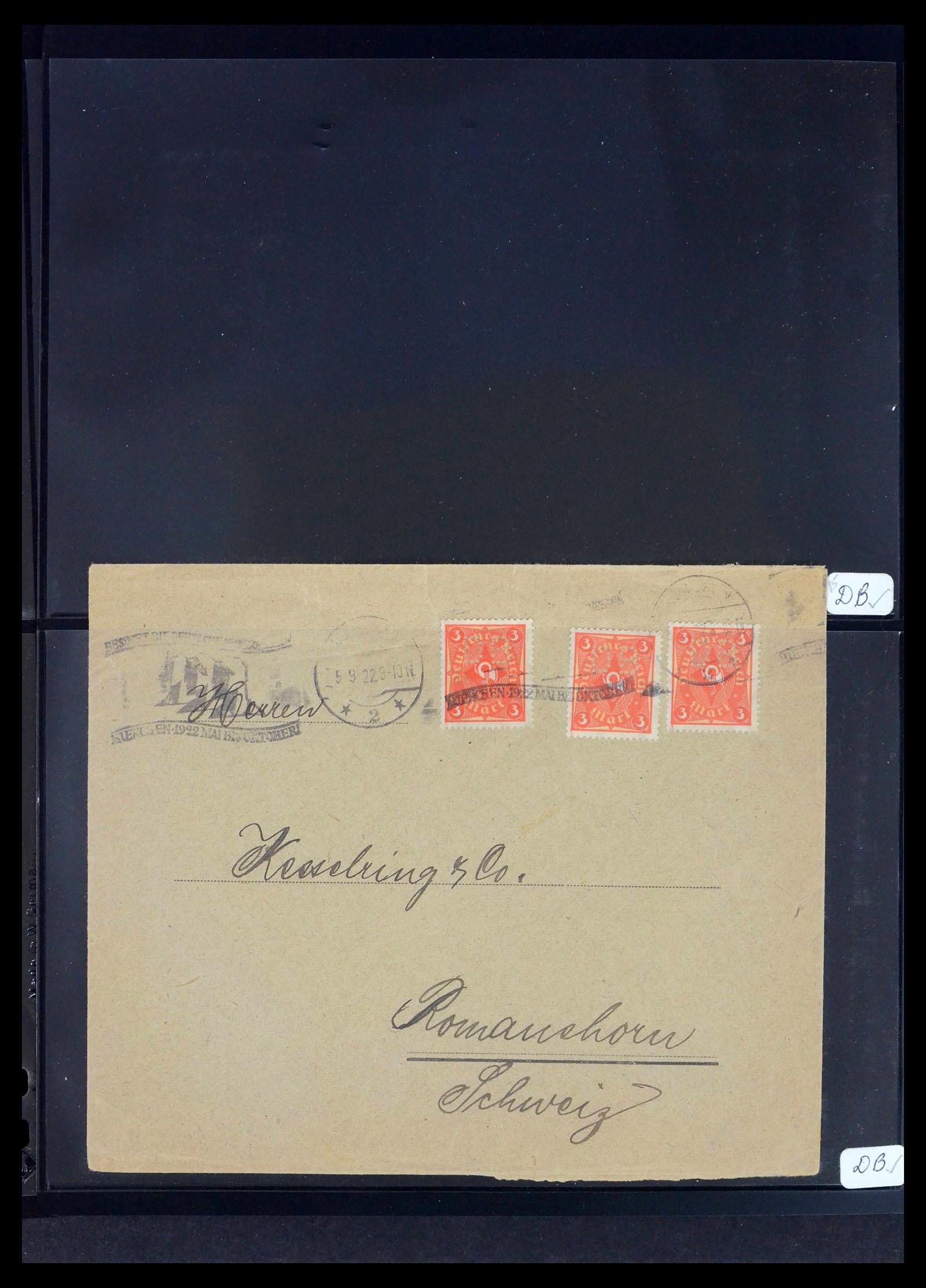39464 0026 - Stamp collection 39464 German Reich perfins on cover 1886-1943.