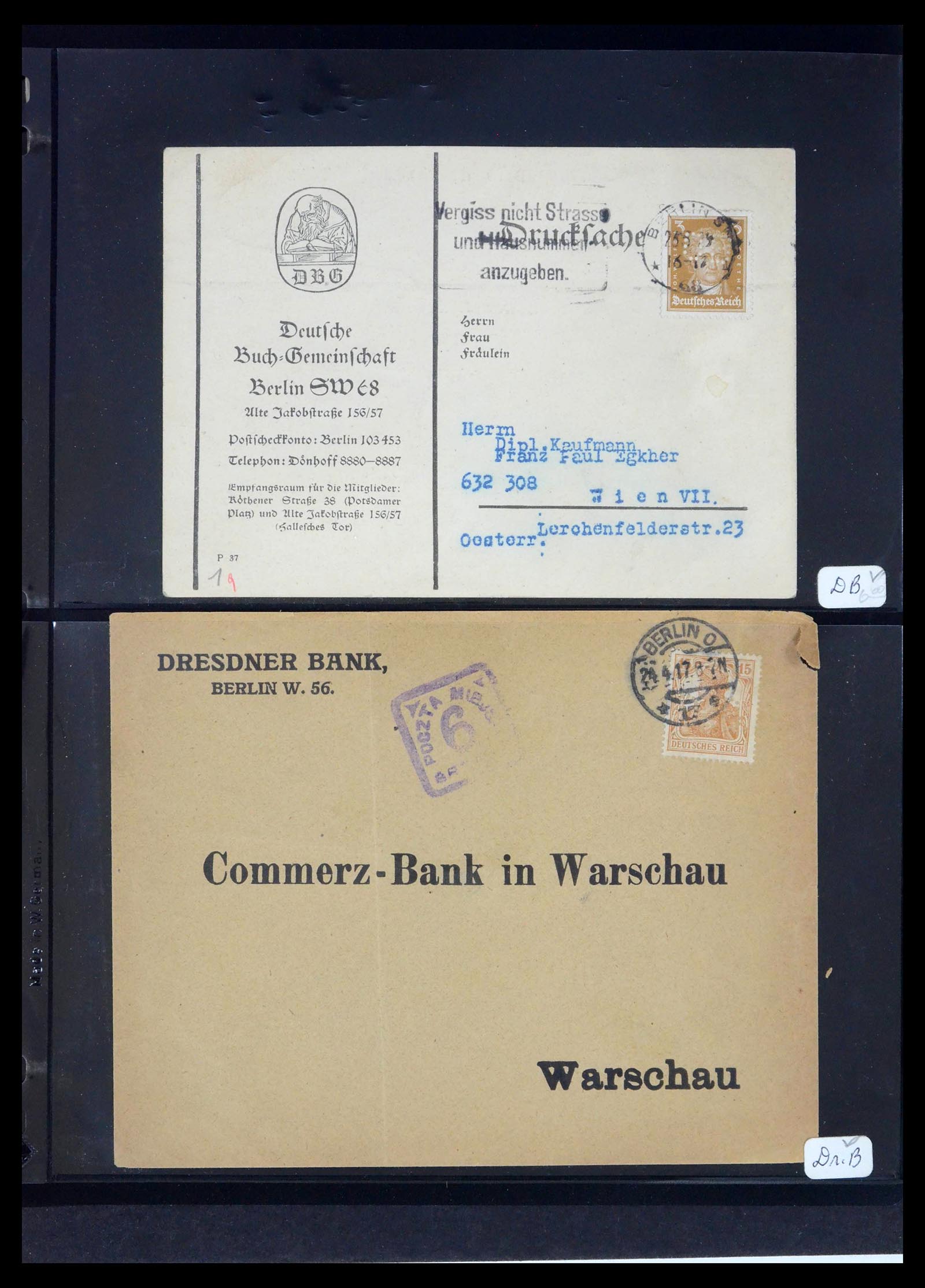39464 0027 - Stamp collection 39464 German Reich perfins on cover 1886-1943.