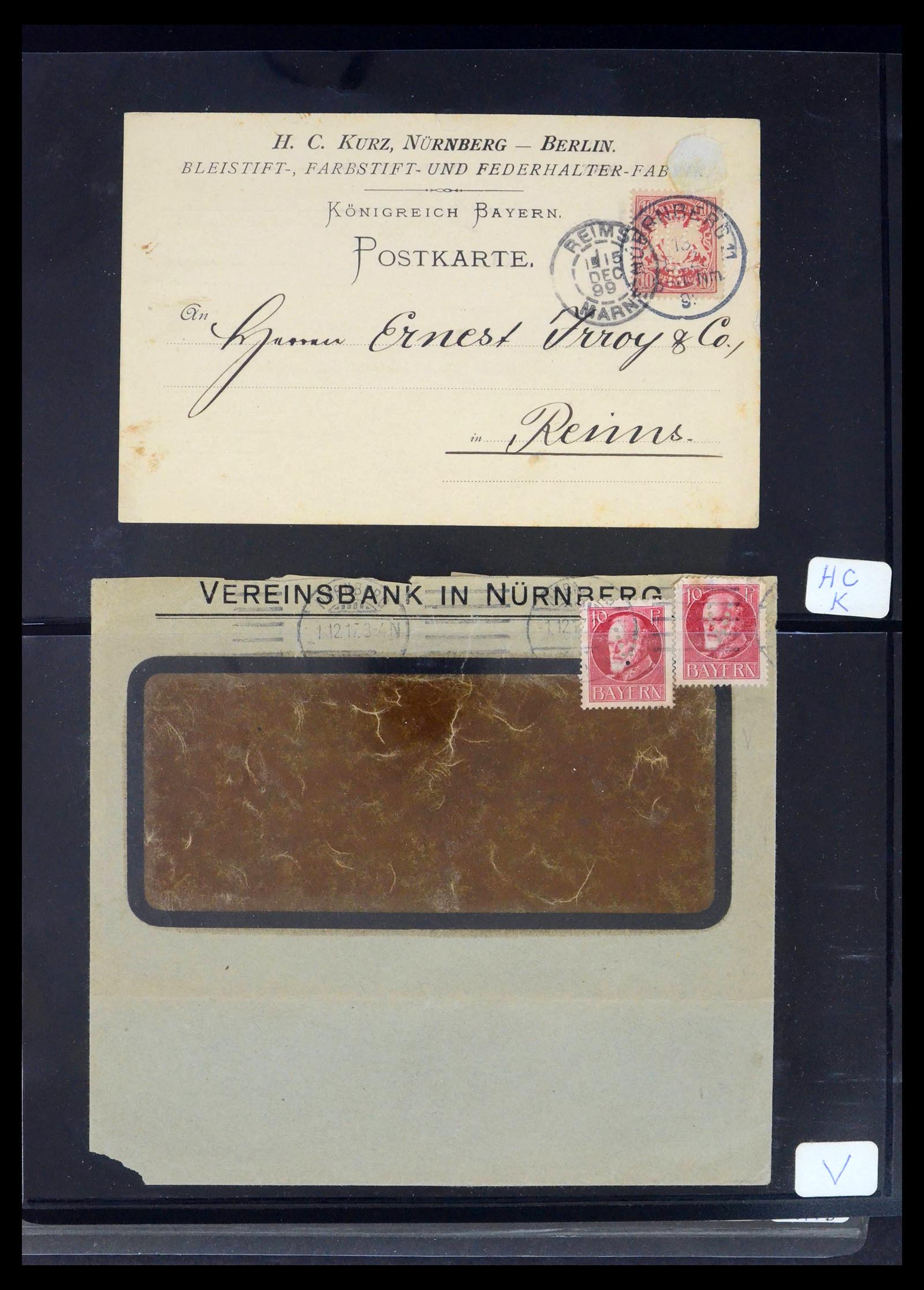 39464 0032 - Stamp collection 39464 German Reich perfins on cover 1886-1943.