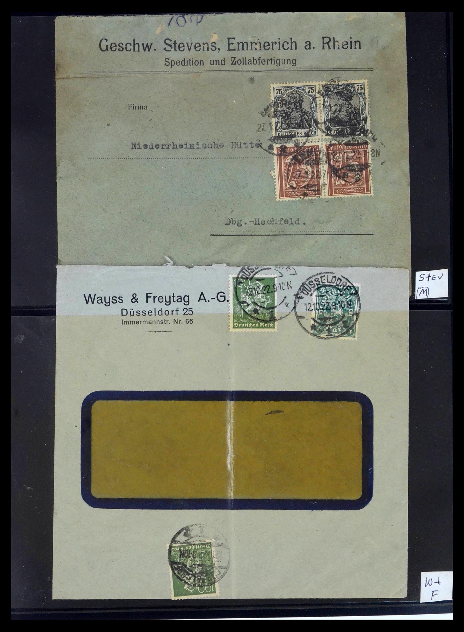 39464 0044 - Stamp collection 39464 German Reich perfins on cover 1886-1943.