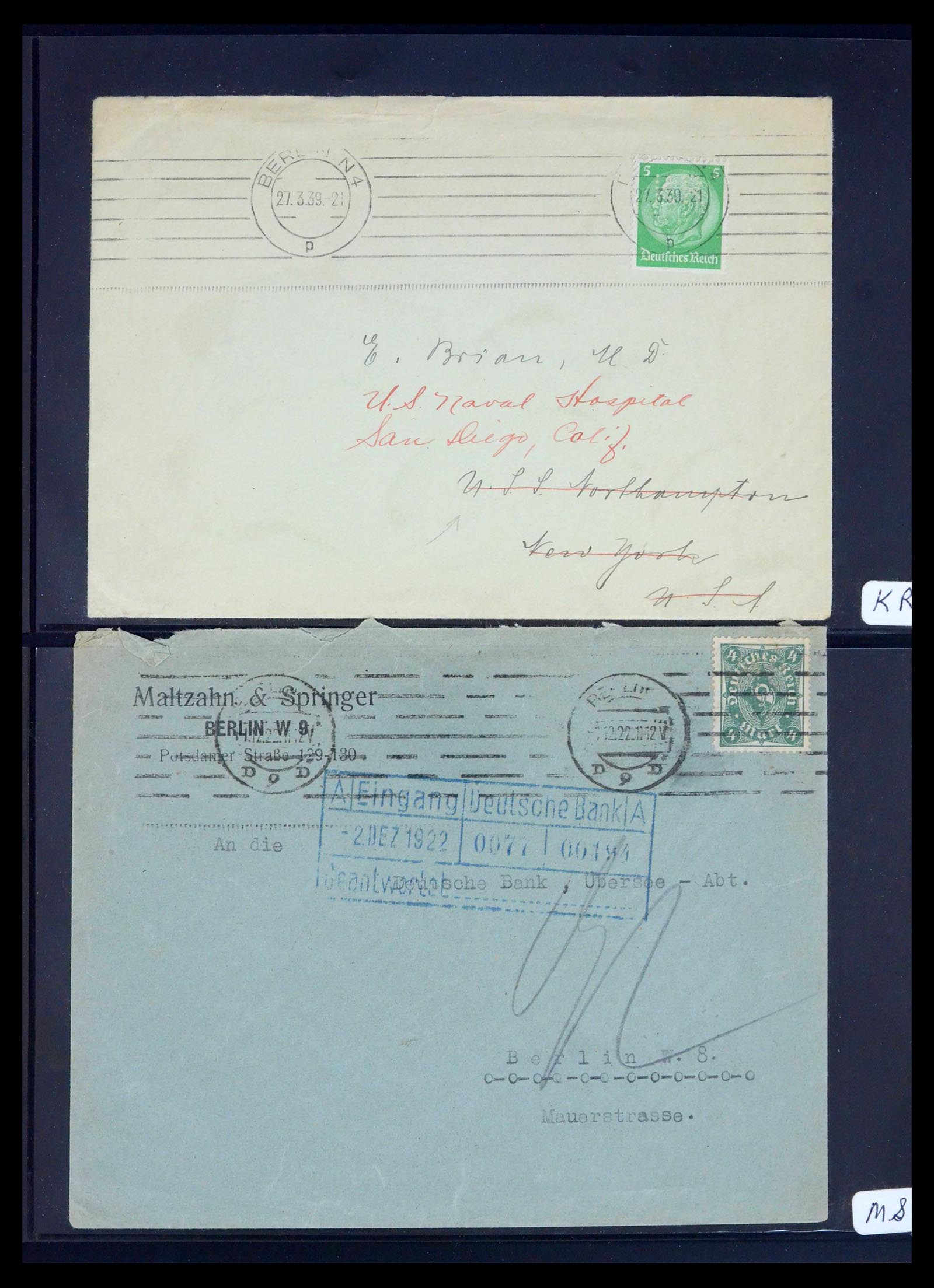 39464 0046 - Stamp collection 39464 German Reich perfins on cover 1886-1943.