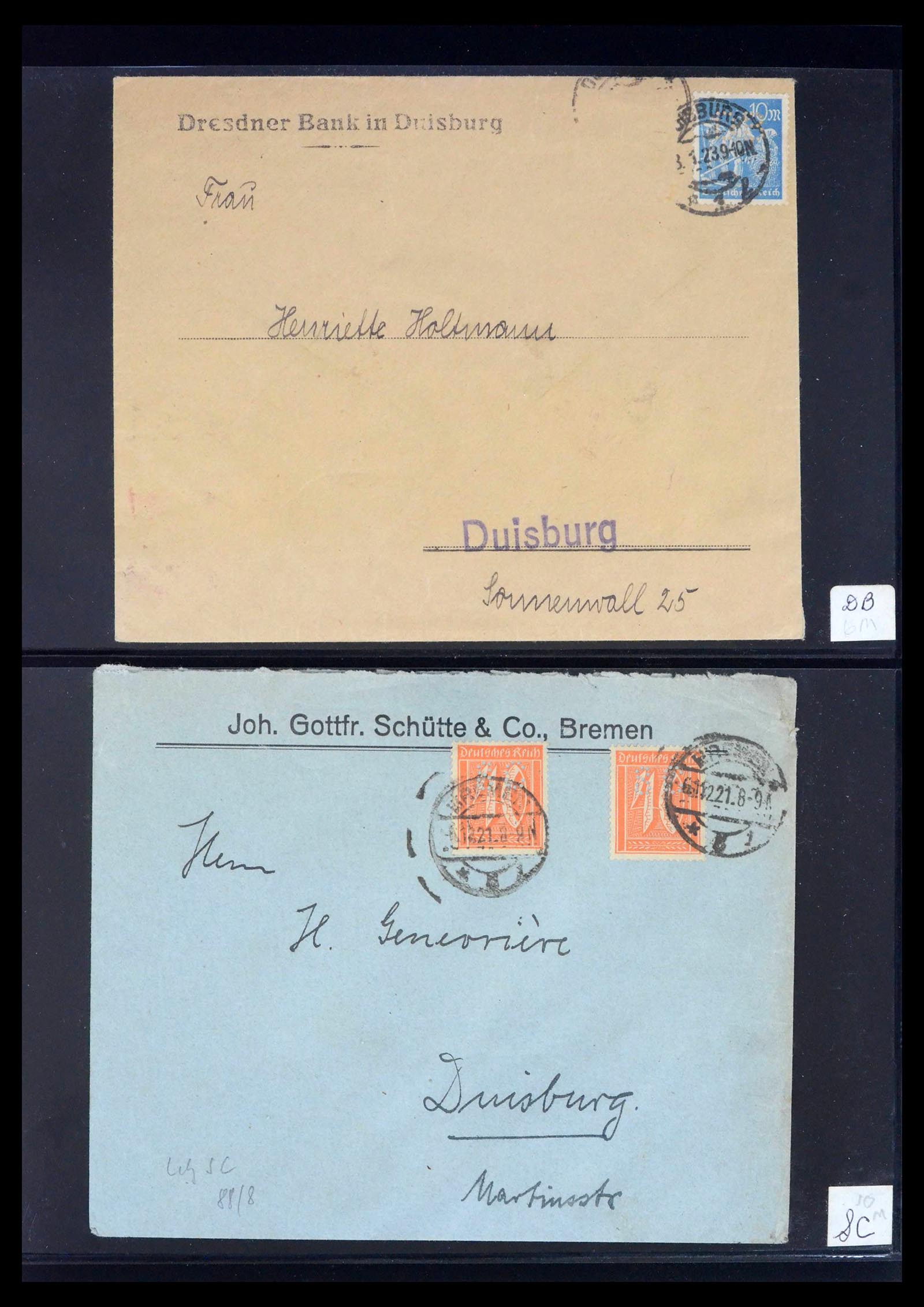 39464 0047 - Stamp collection 39464 German Reich perfins on cover 1886-1943.