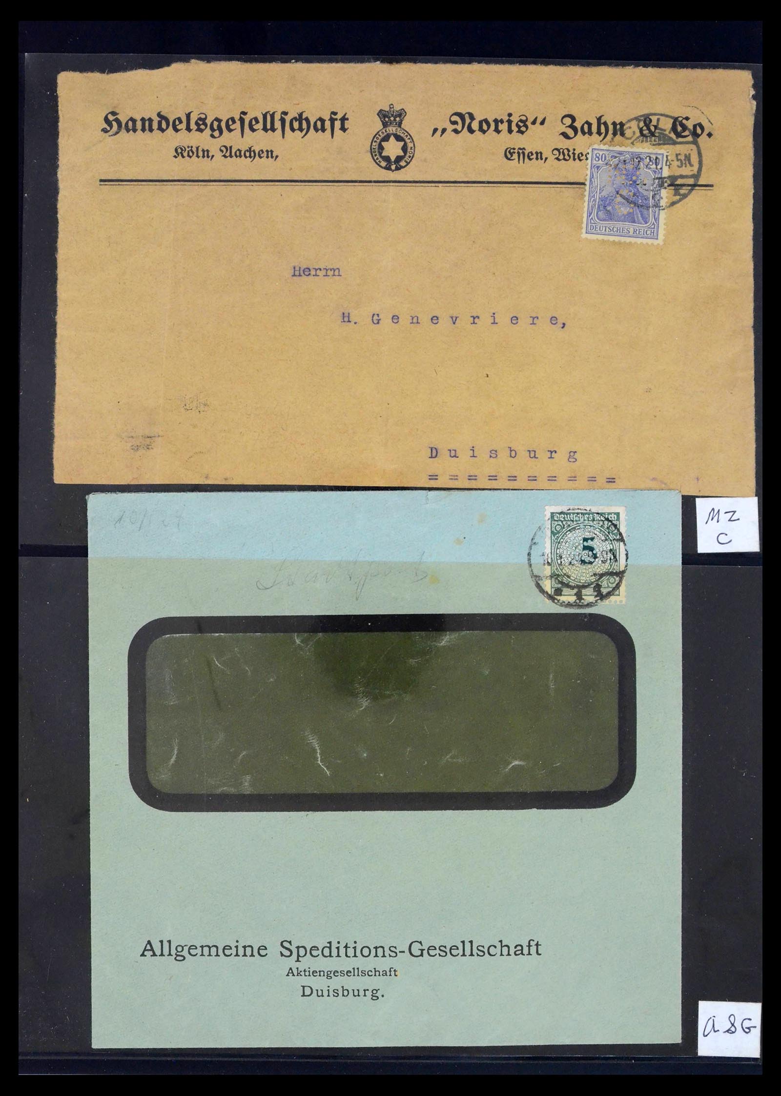 39464 0048 - Stamp collection 39464 German Reich perfins on cover 1886-1943.