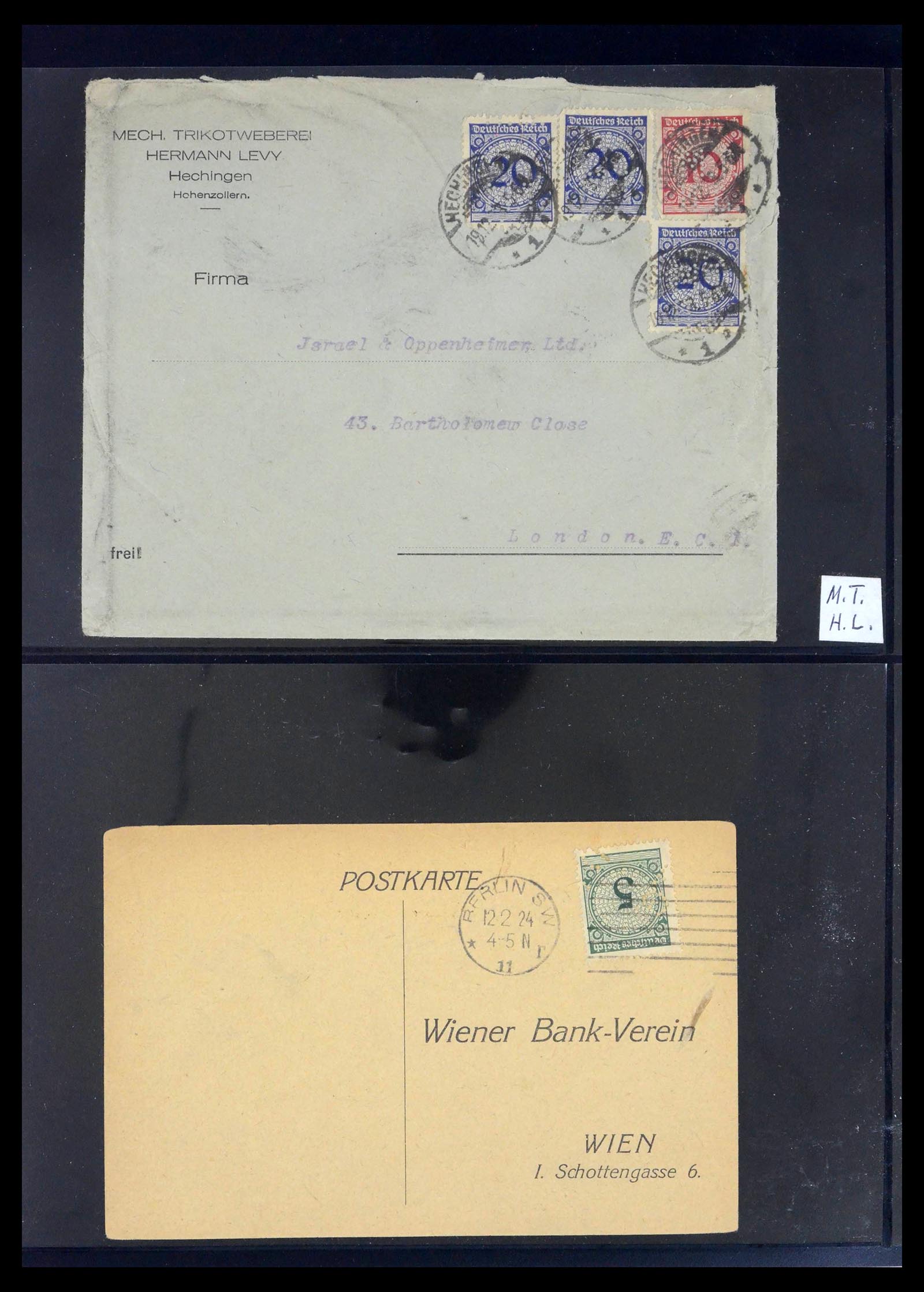 39464 0051 - Stamp collection 39464 German Reich perfins on cover 1886-1943.