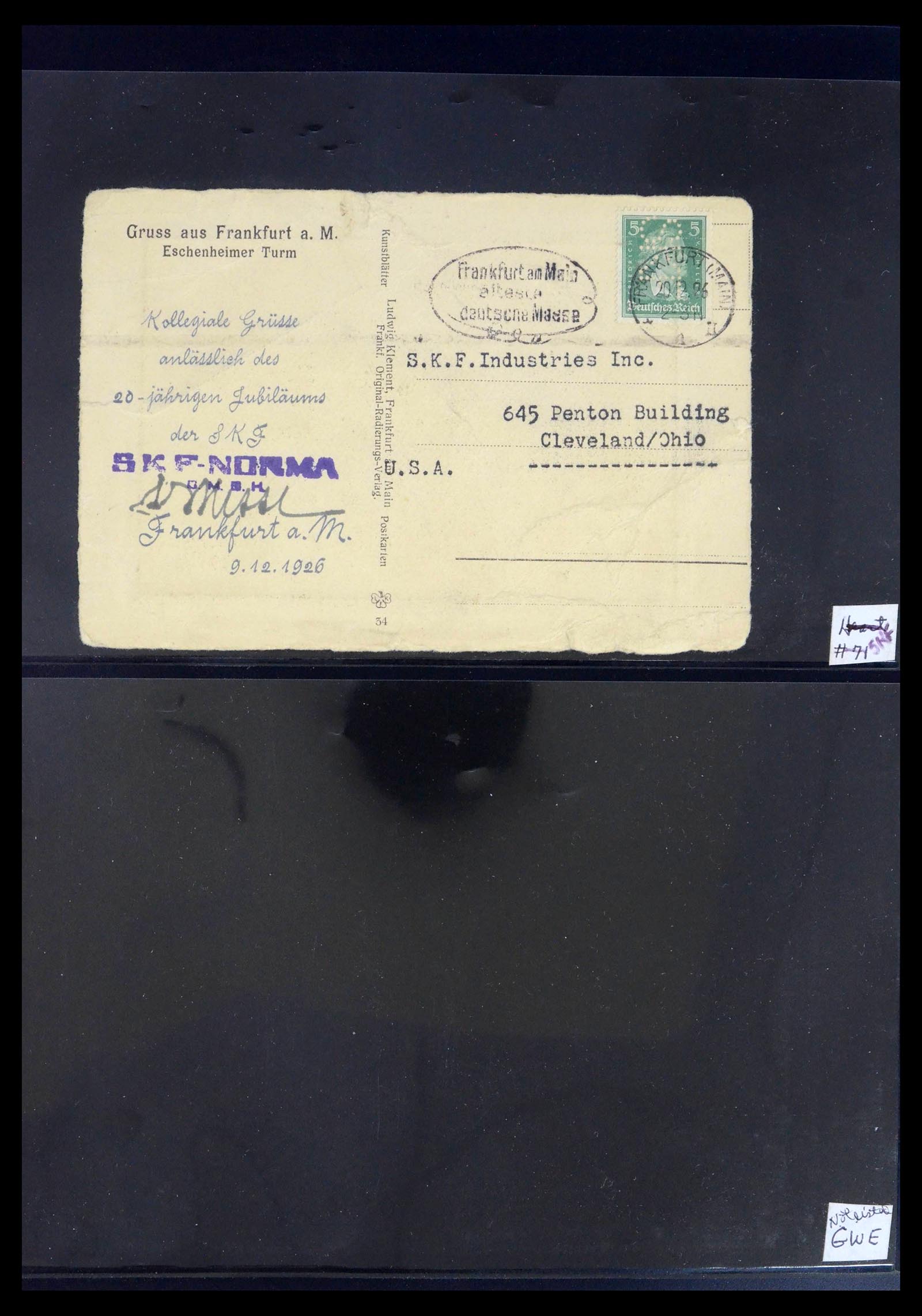 39464 0057 - Stamp collection 39464 German Reich perfins on cover 1886-1943.