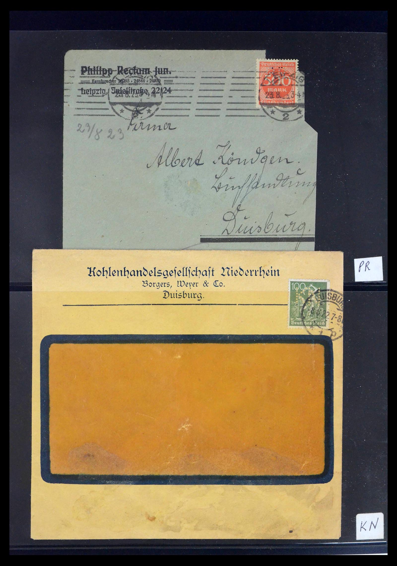 39464 0059 - Stamp collection 39464 German Reich perfins on cover 1886-1943.