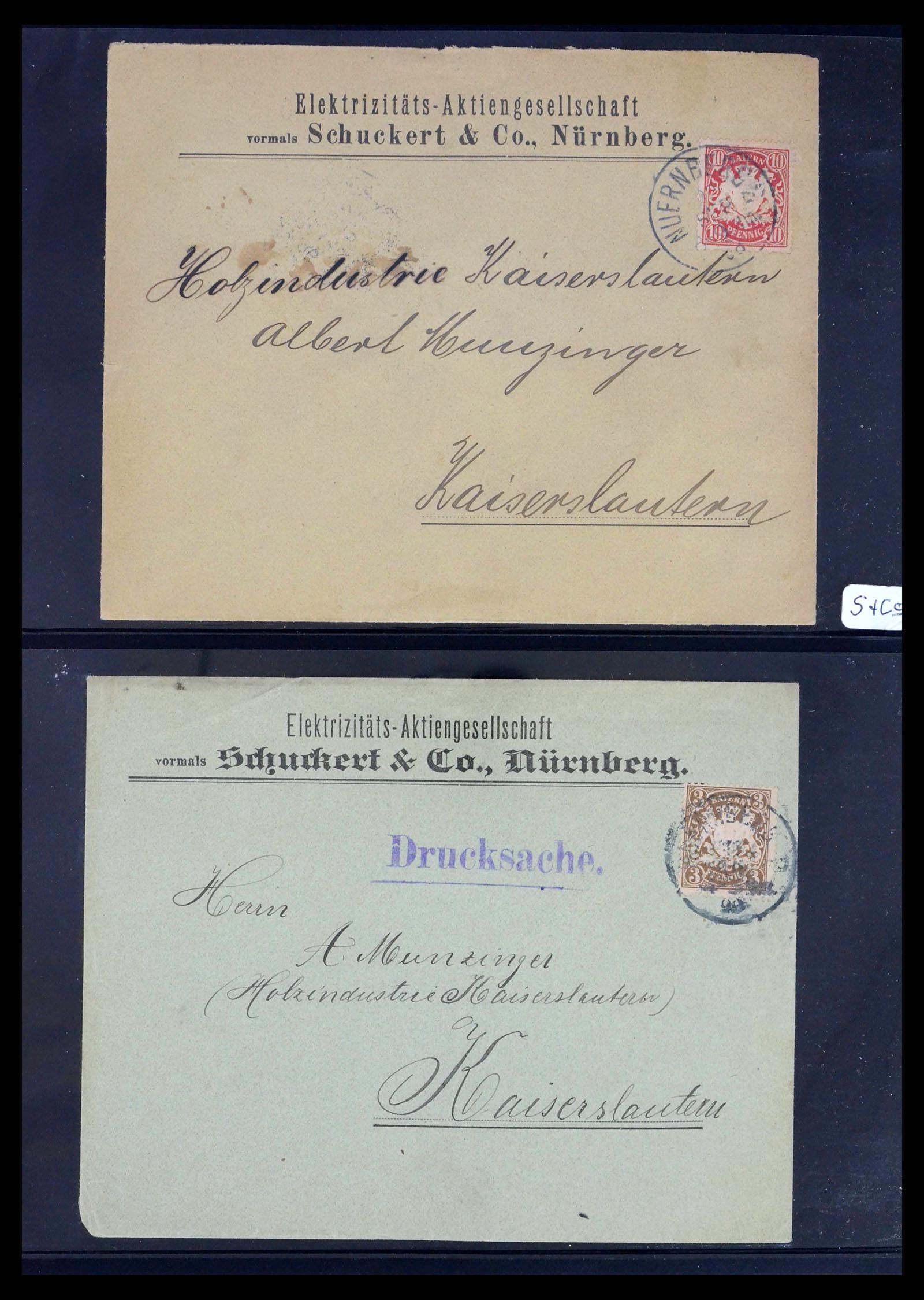 39464 0060 - Stamp collection 39464 German Reich perfins on cover 1886-1943.