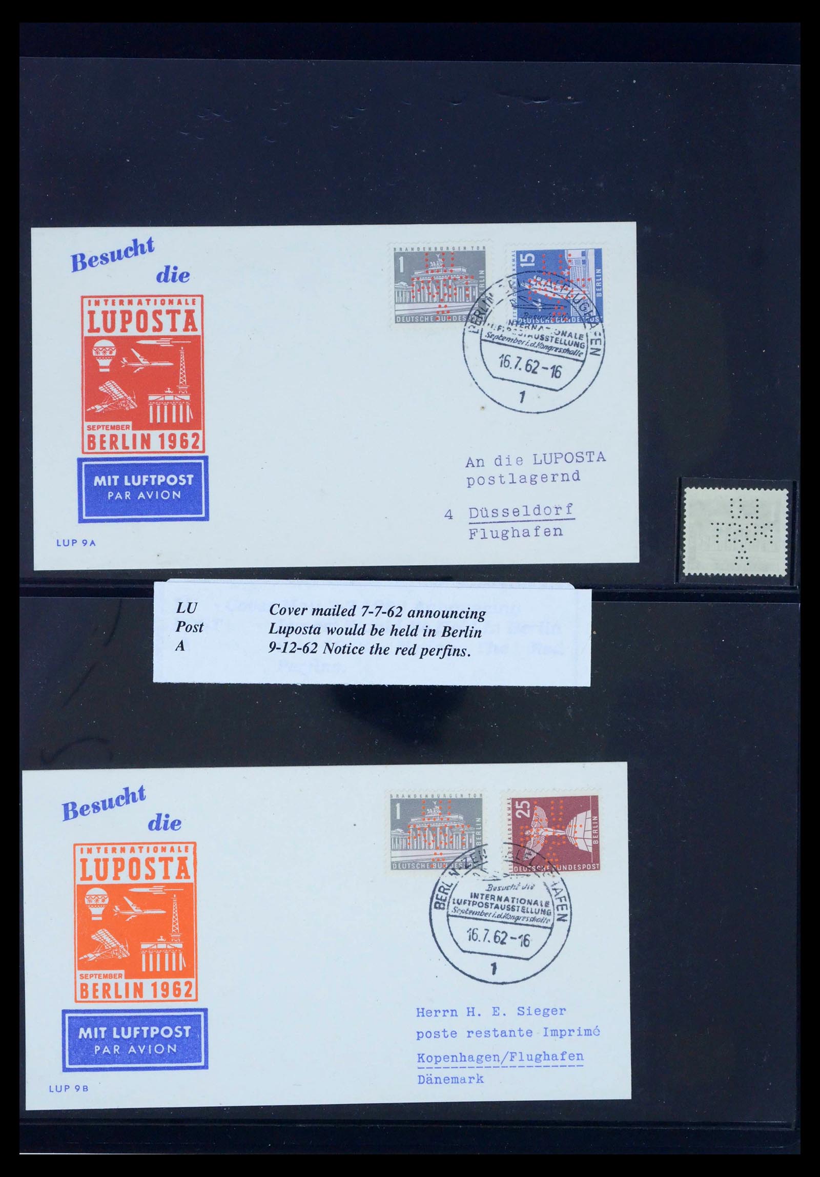 39464 0373 - Postzegelverzameling 39464 Duitse Rijk perfins op brief 1886-1943.
