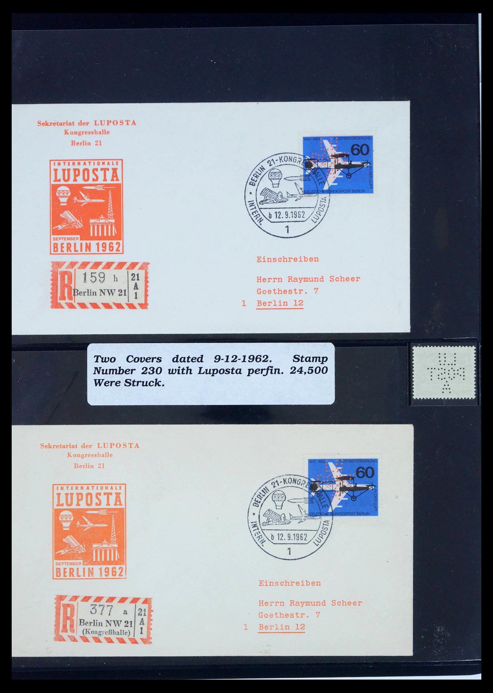 39464 0374 - Postzegelverzameling 39464 Duitse Rijk perfins op brief 1886-1943.