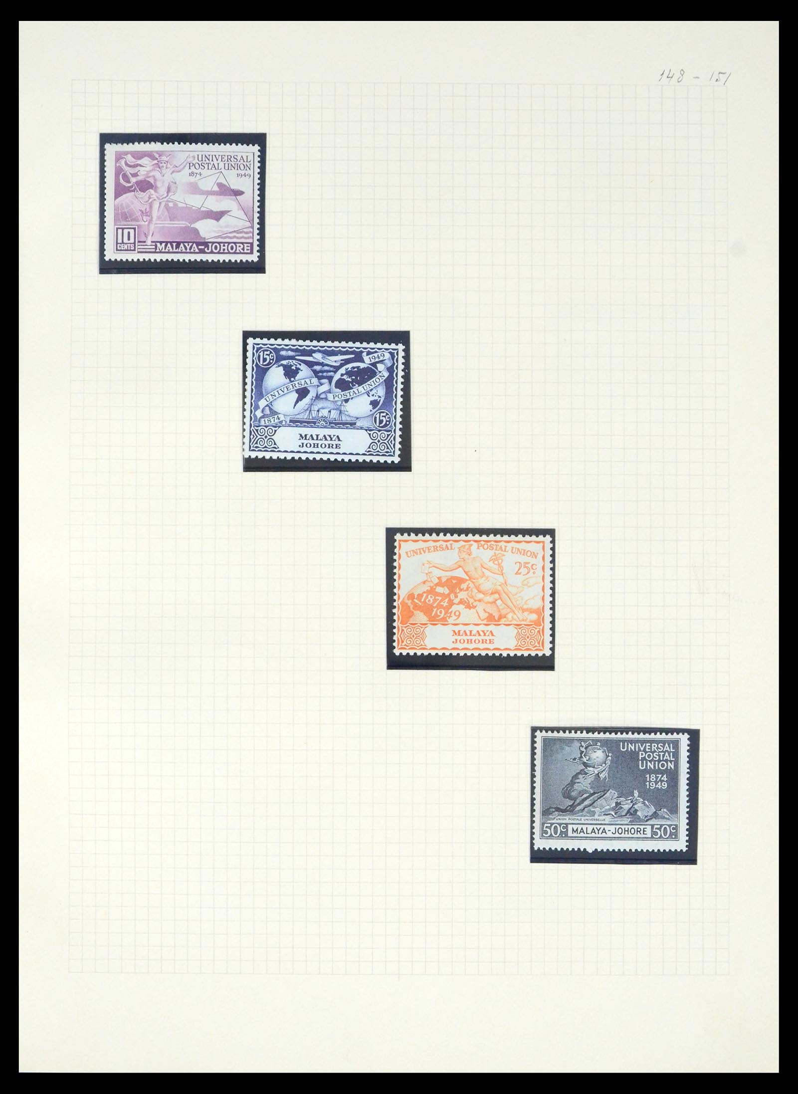 39470 0011 - Postzegelverzameling 39470 Maleisische Staten 1880-1965.