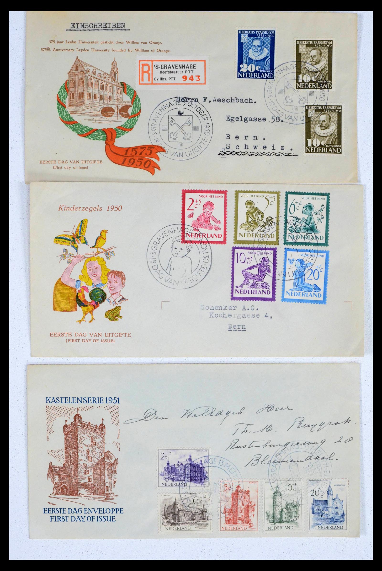 39473 0001 - Postzegelverzameling 39473 Nederland FDC's 1950-1960.