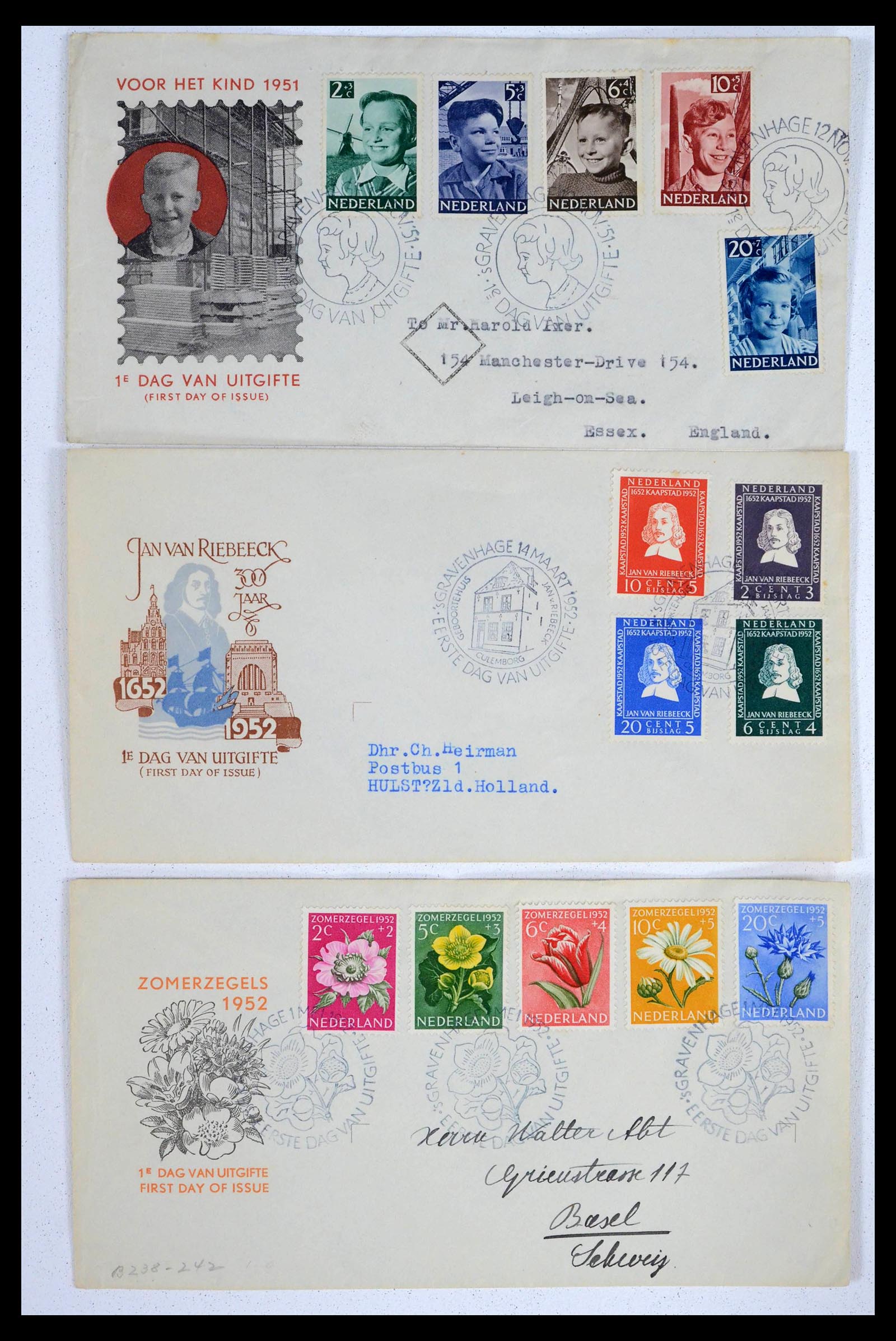39473 0002 - Postzegelverzameling 39473 Nederland FDC's 1950-1960.
