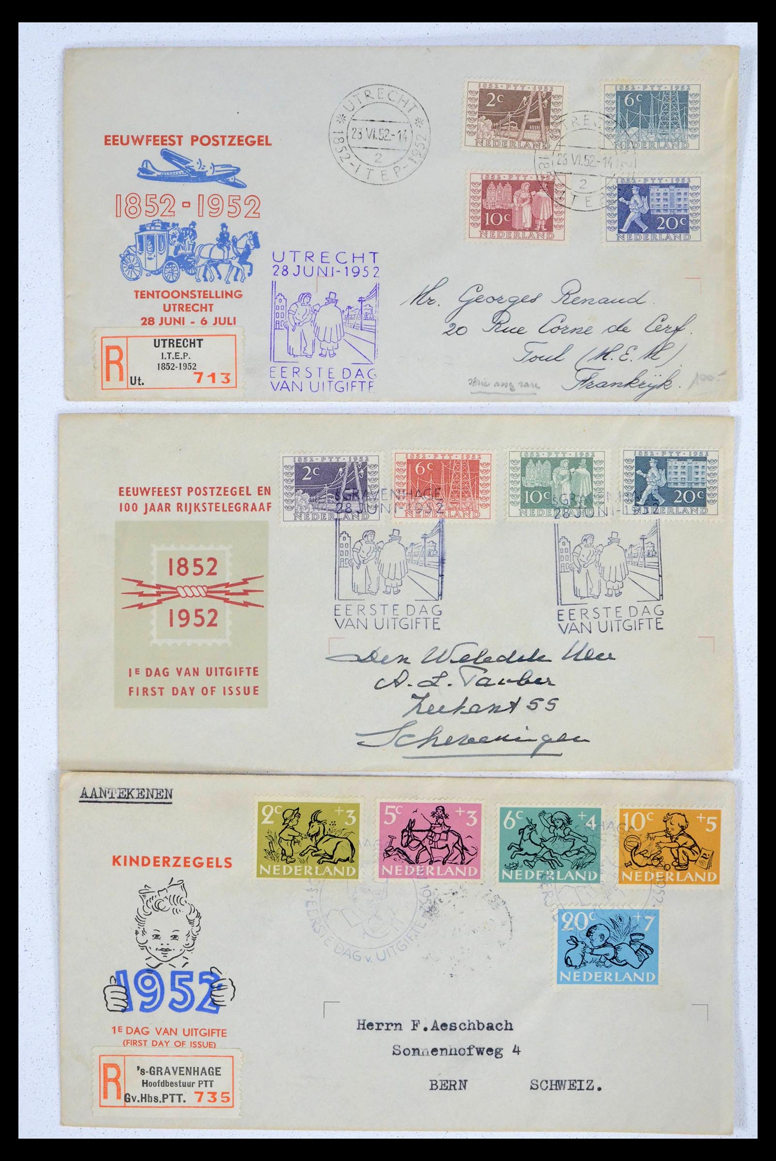 39473 0003 - Postzegelverzameling 39473 Nederland FDC's 1950-1960.