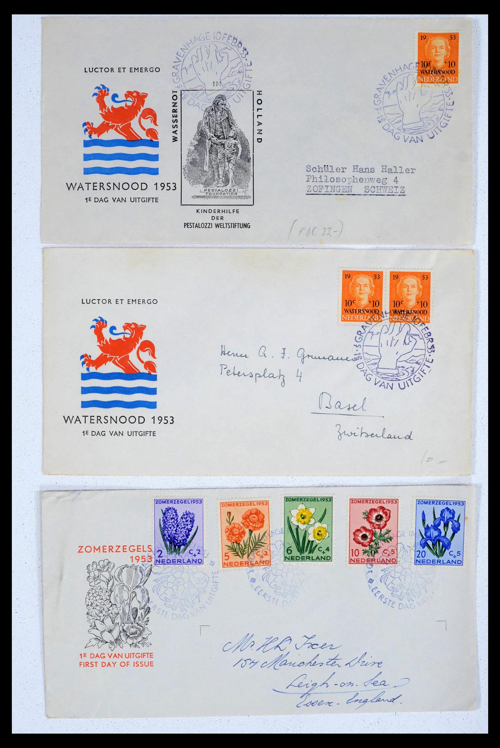 39473 0004 - Postzegelverzameling 39473 Nederland FDC's 1950-1960.