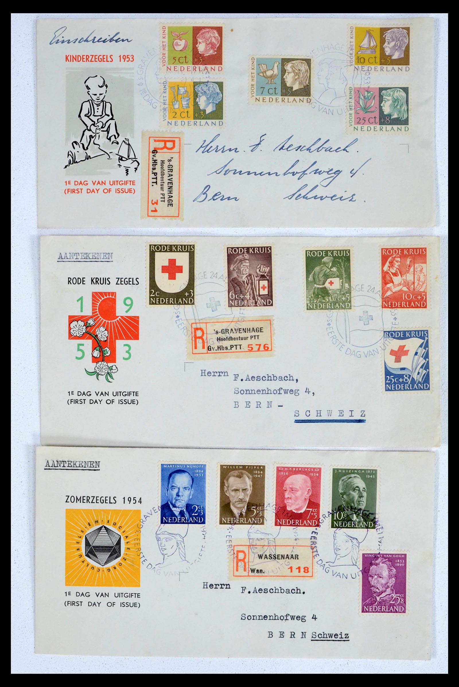 39473 0005 - Postzegelverzameling 39473 Nederland FDC's 1950-1960.