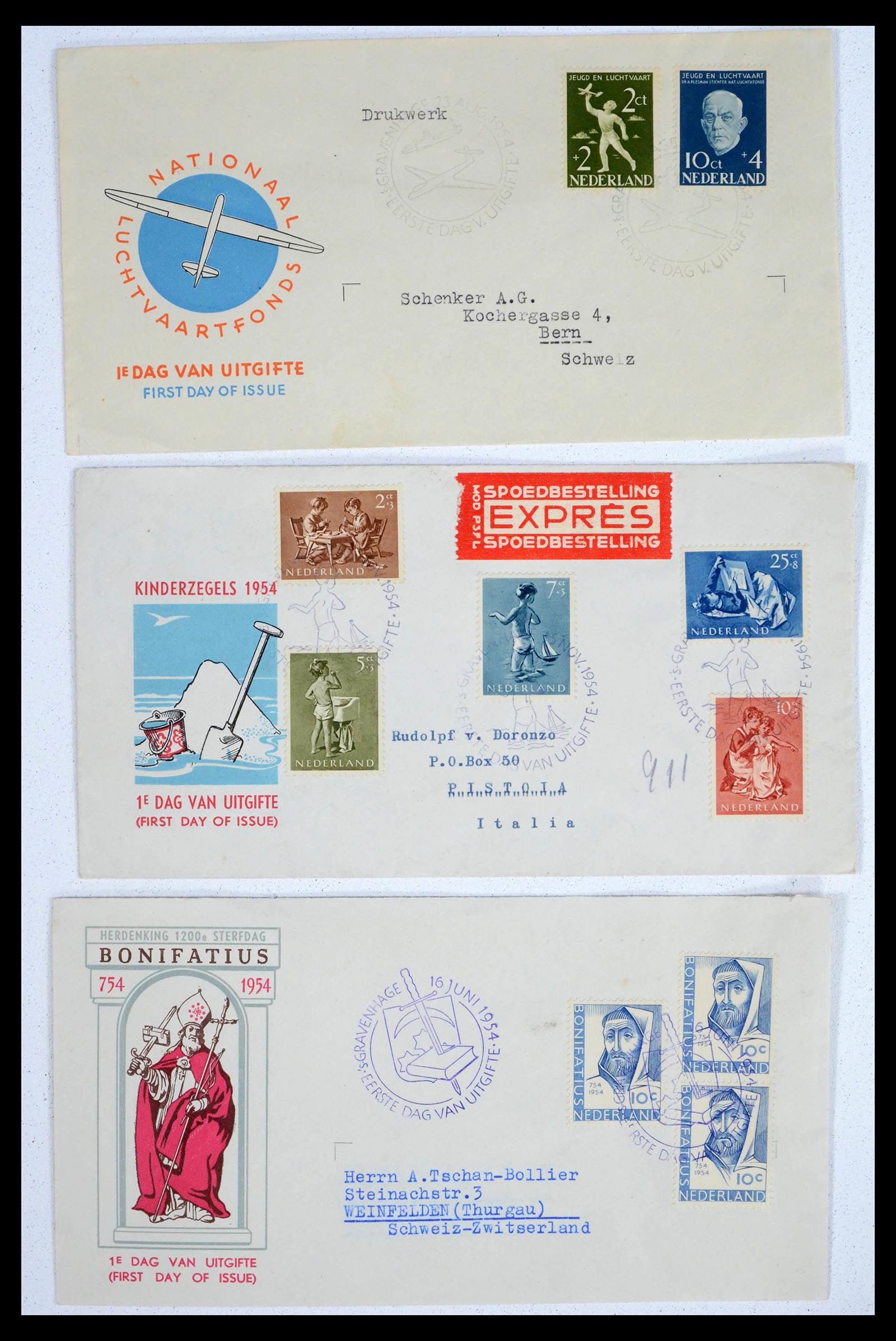 39473 0006 - Postzegelverzameling 39473 Nederland FDC's 1950-1960.