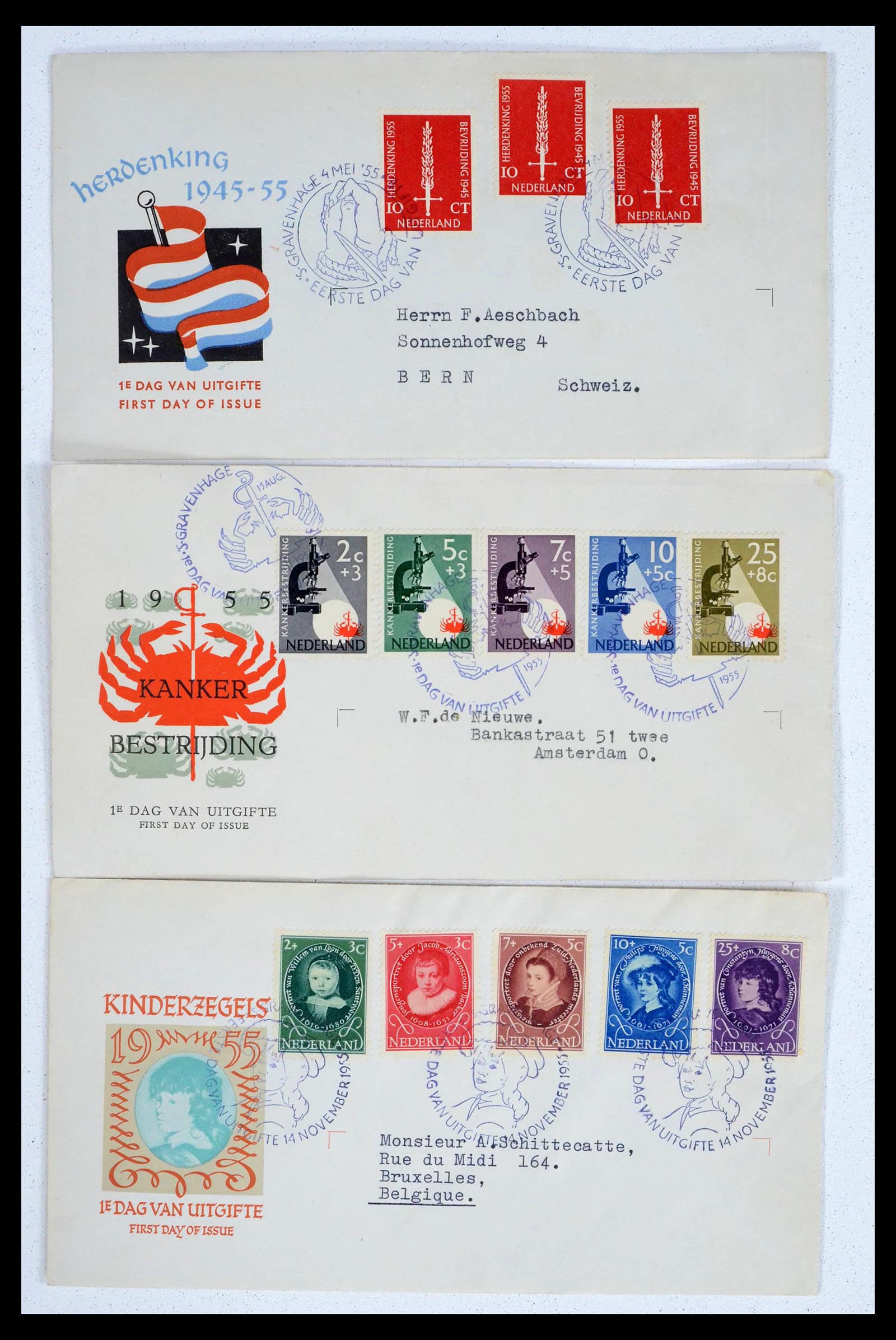 39473 0007 - Postzegelverzameling 39473 Nederland FDC's 1950-1960.