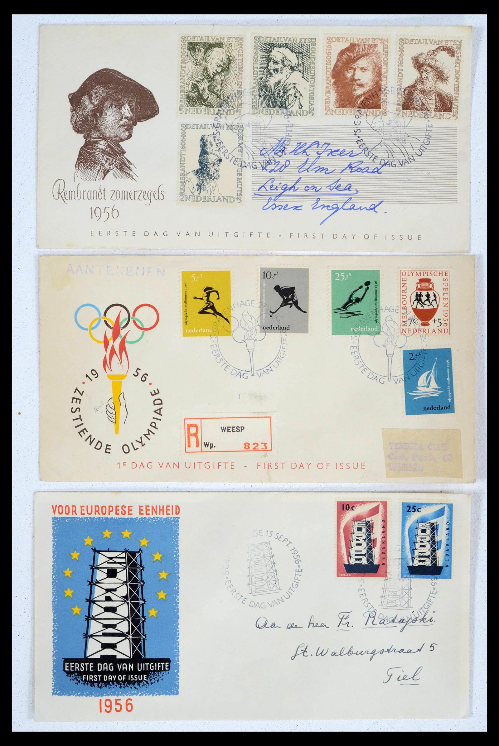 39473 0008 - Postzegelverzameling 39473 Nederland FDC's 1950-1960.