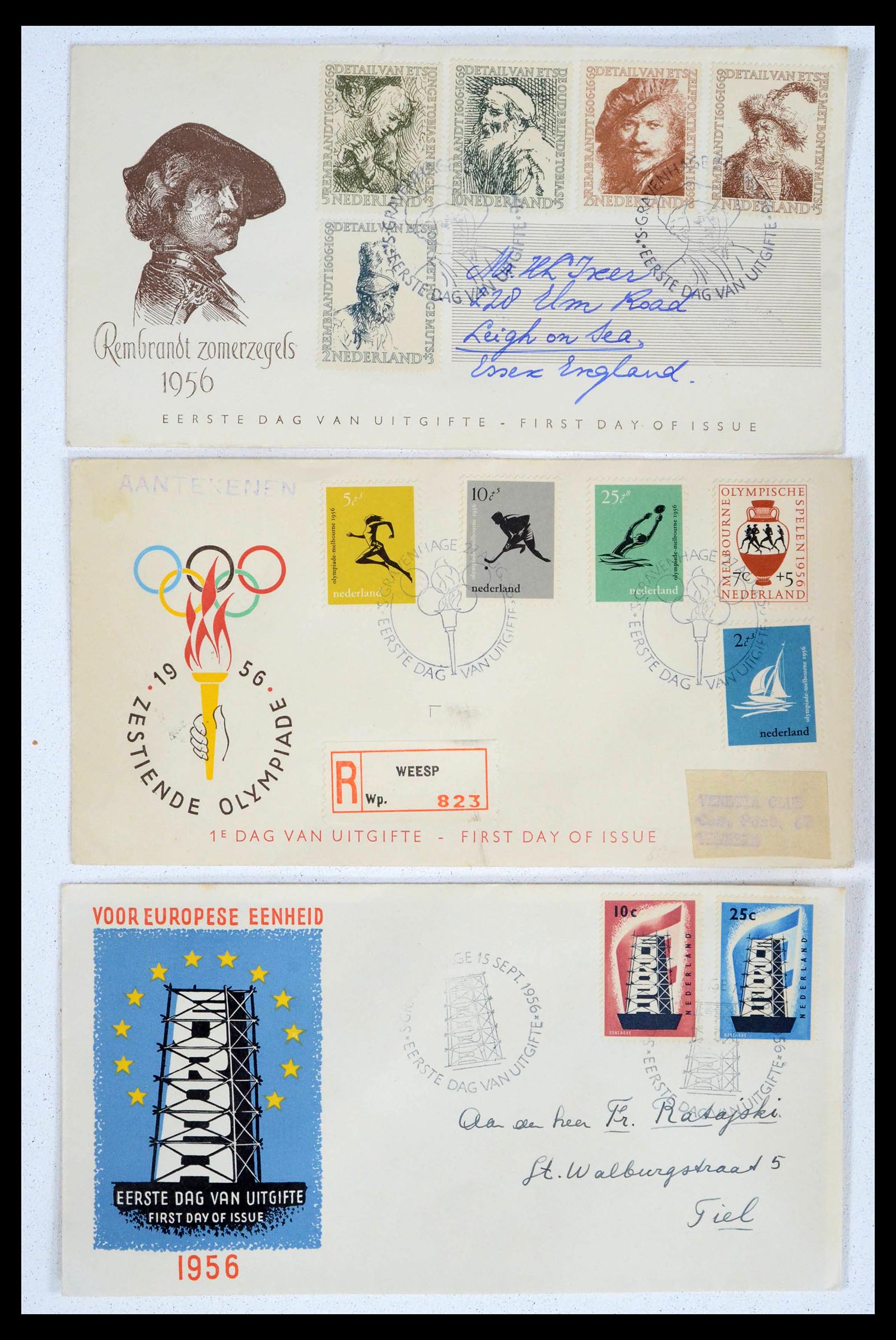 39473 0008 - Stamp collection 39473 Netherlands FDC's 1950-1960.