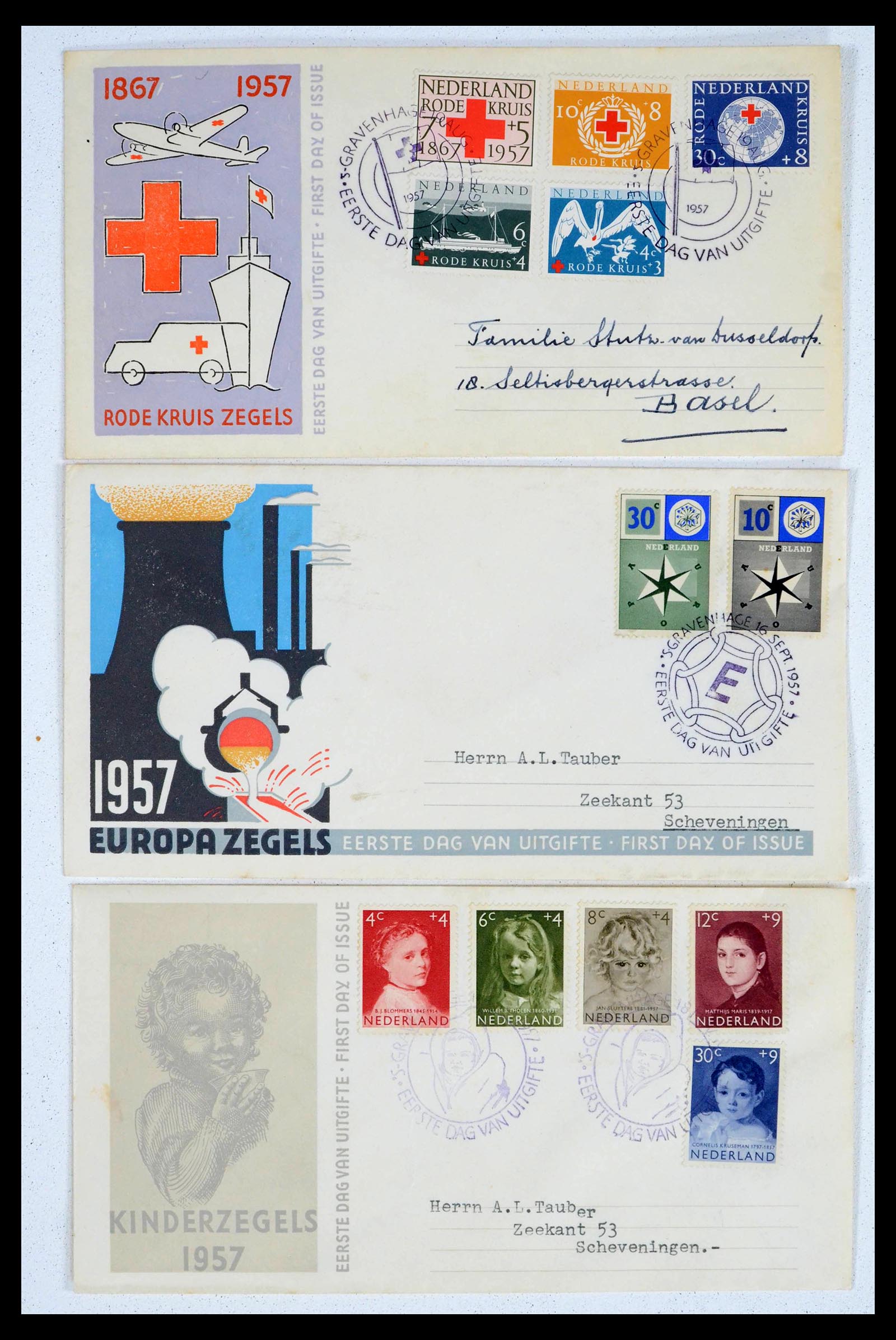 39473 0010 - Postzegelverzameling 39473 Nederland FDC's 1950-1960.