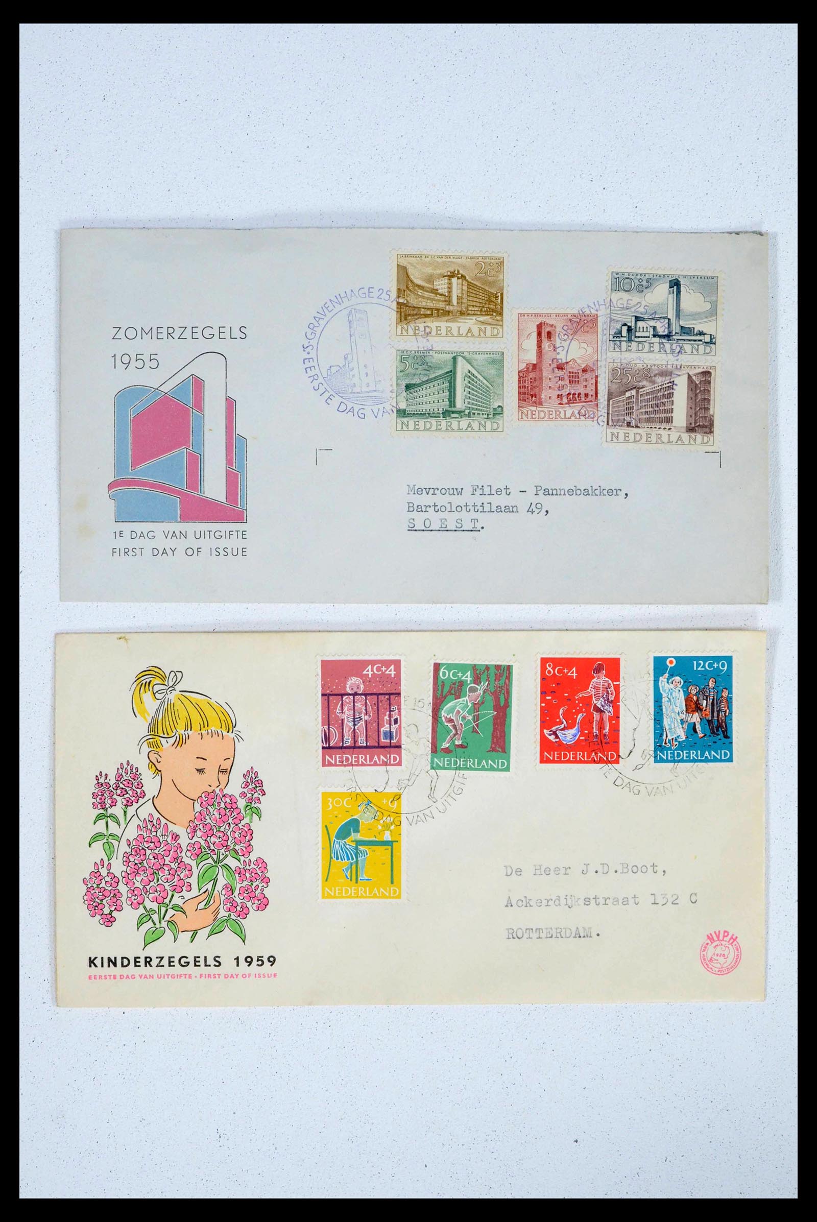 39473 0013 - Stamp collection 39473 Netherlands FDC's 1950-1960.